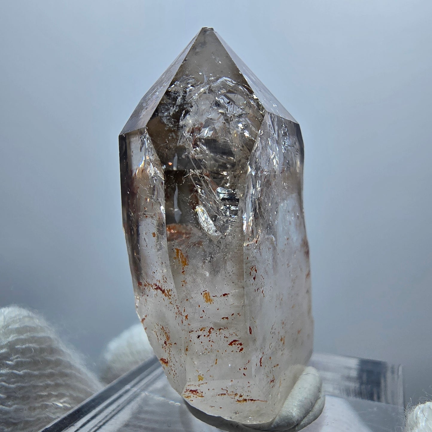 Enhydro Phantom Smoky Quartz Scepter, 2x Bubble Goboboseb, Namibia 35*26*12mm