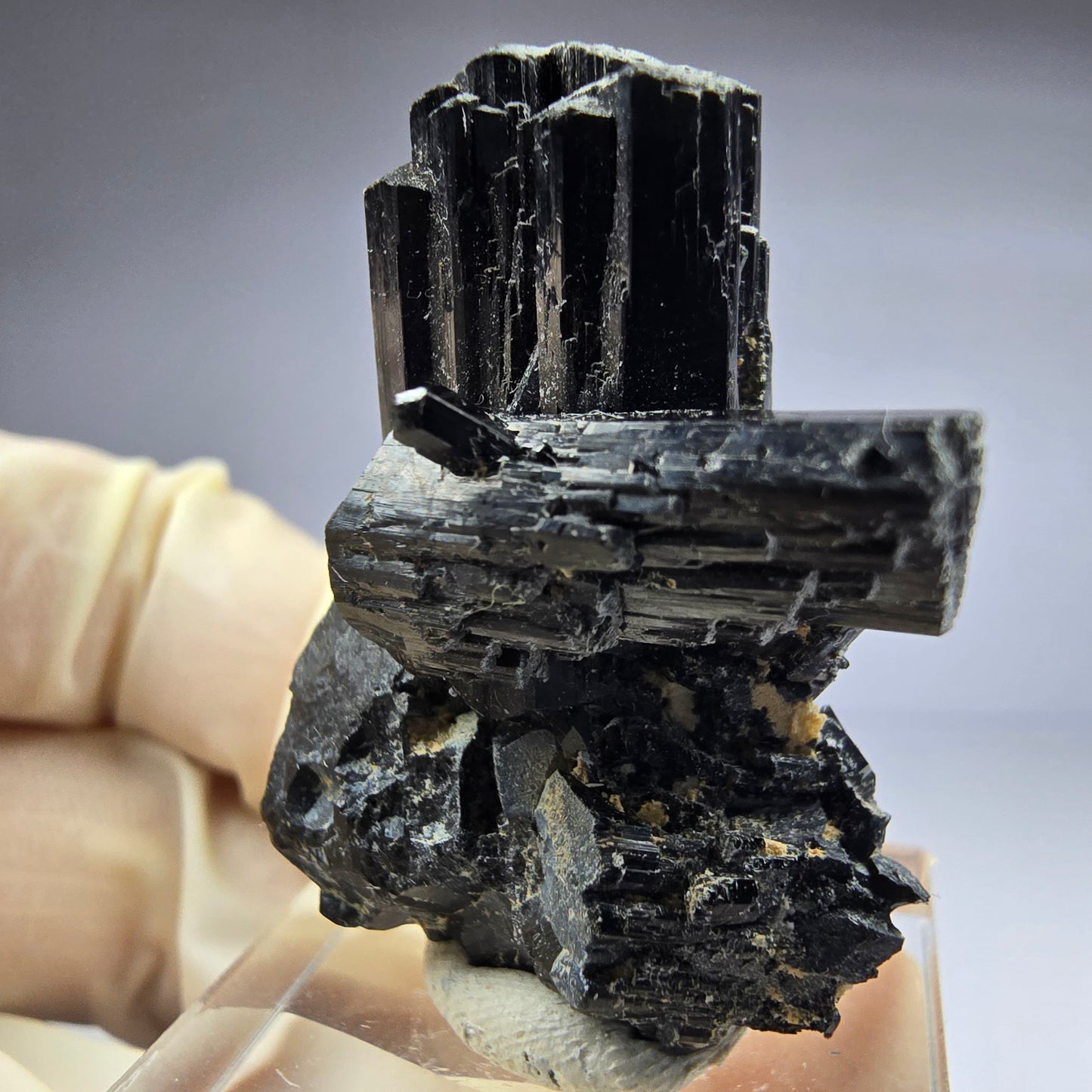 Seltene Schörl Turmalin Stufe schwarz 36*27*20mm Erongo, Namibia Sammlung