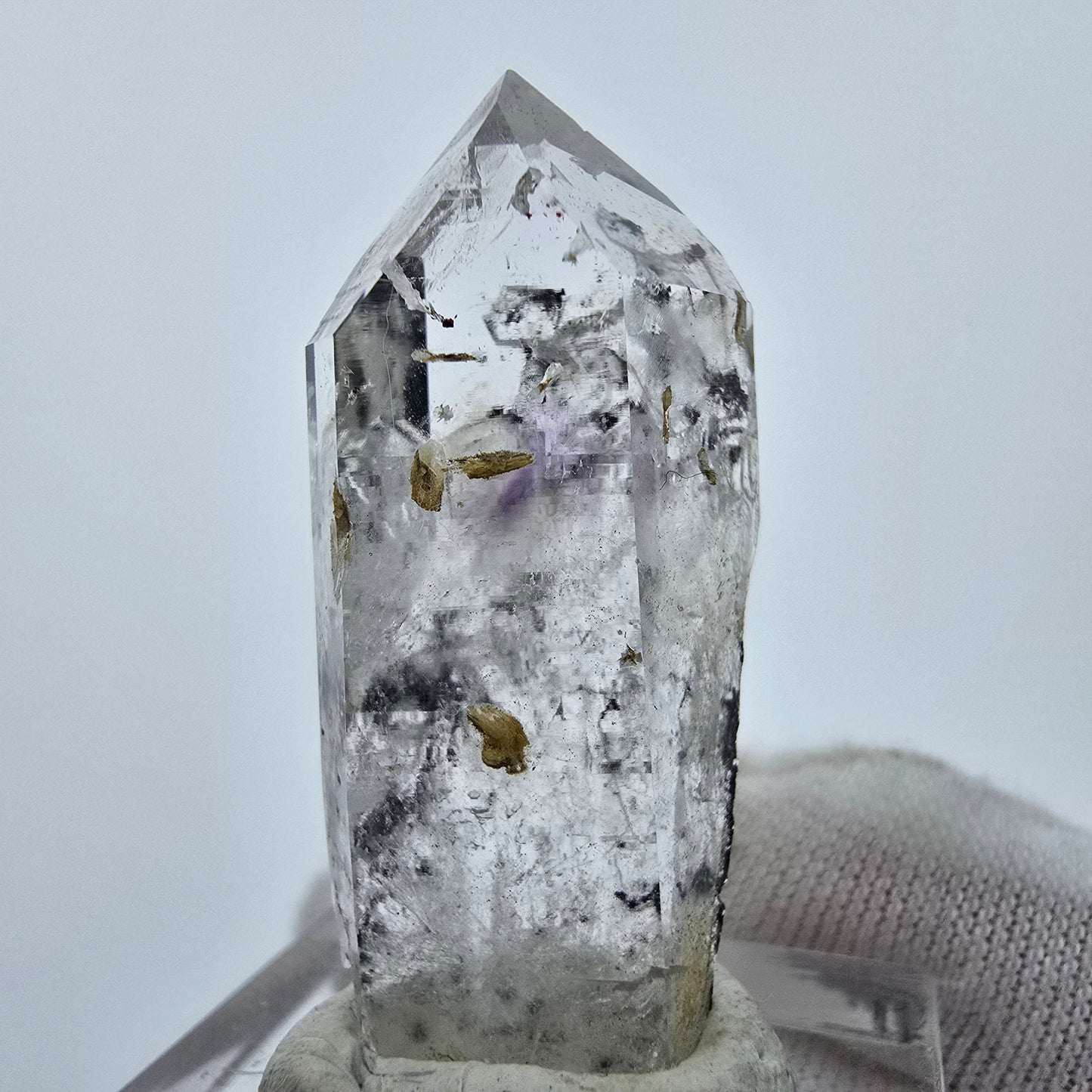 Klarer Phantom Amethyst mit Stilbit Streep Mine Goboboseb Namibia 37*16*11mm