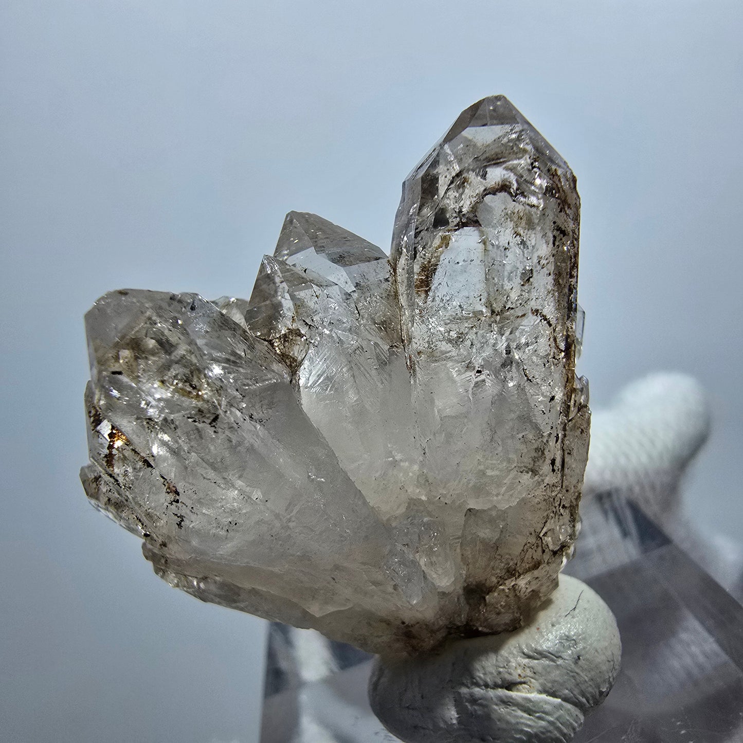 Amas de quartz fumé fantôme transparent, Goboboseb, Namibie, 31 x 25 x 13 mm