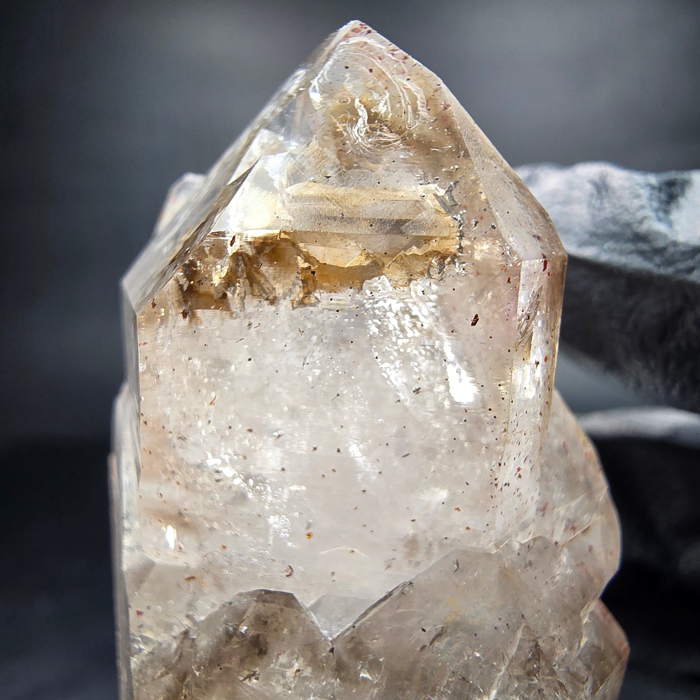 Phantom Skelett Rauchquarz Zepter Doppelender Goboboseb Namibia 56*33*26mm
