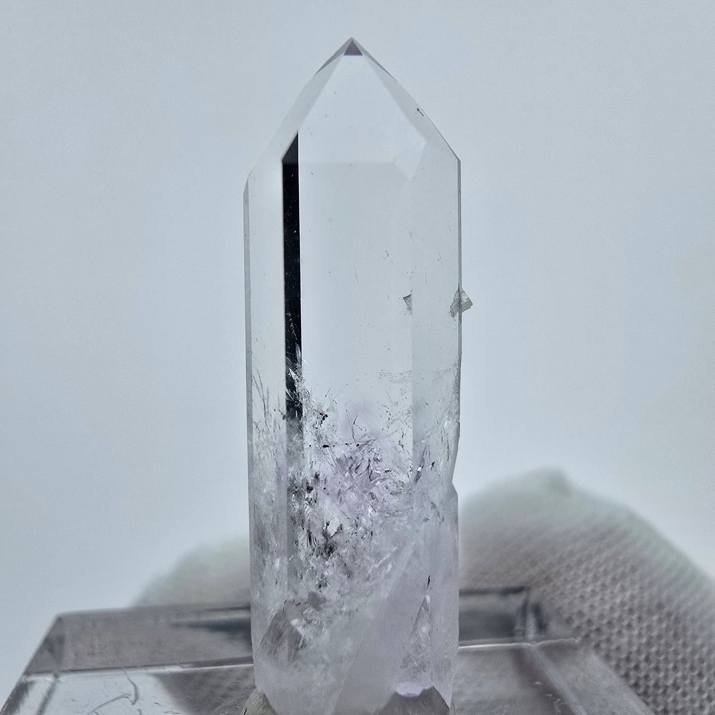 Phantom Amethyst with Prehnite Streep Mine, Goboboseb, Namibia 29*9*7mm Collection