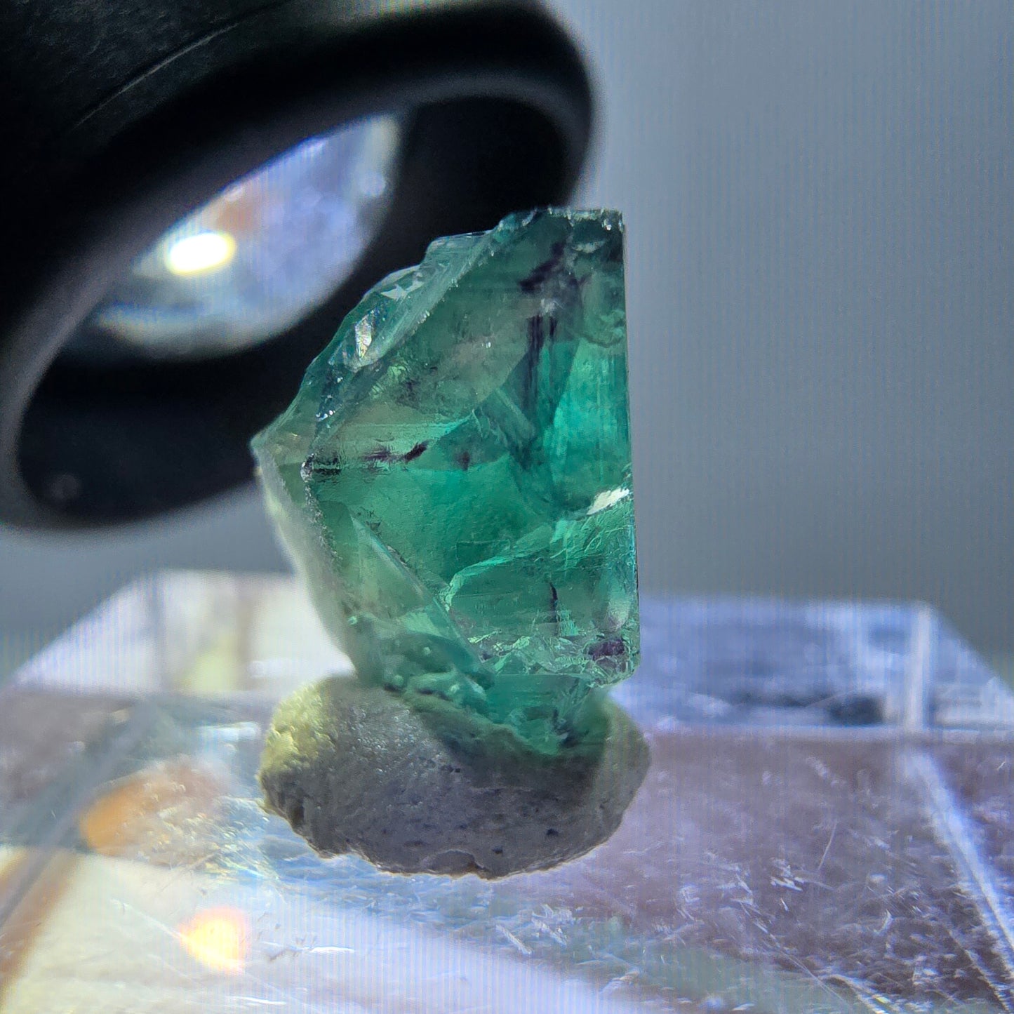 Phantom Fluorit Würfel Stufe, grün lila Okorusu, Namibia 12*10*9mm
