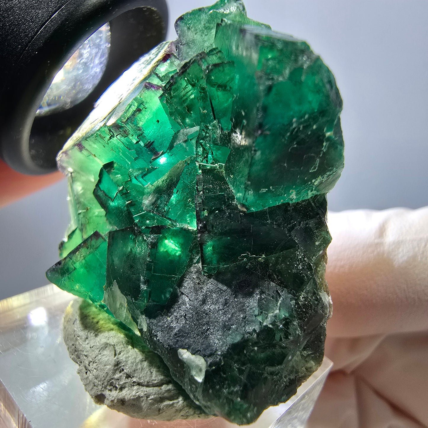 Spécimen de cube de fluorite fantôme, parquet vert Okorusu, Namibie 41 x 34 x 19 mm