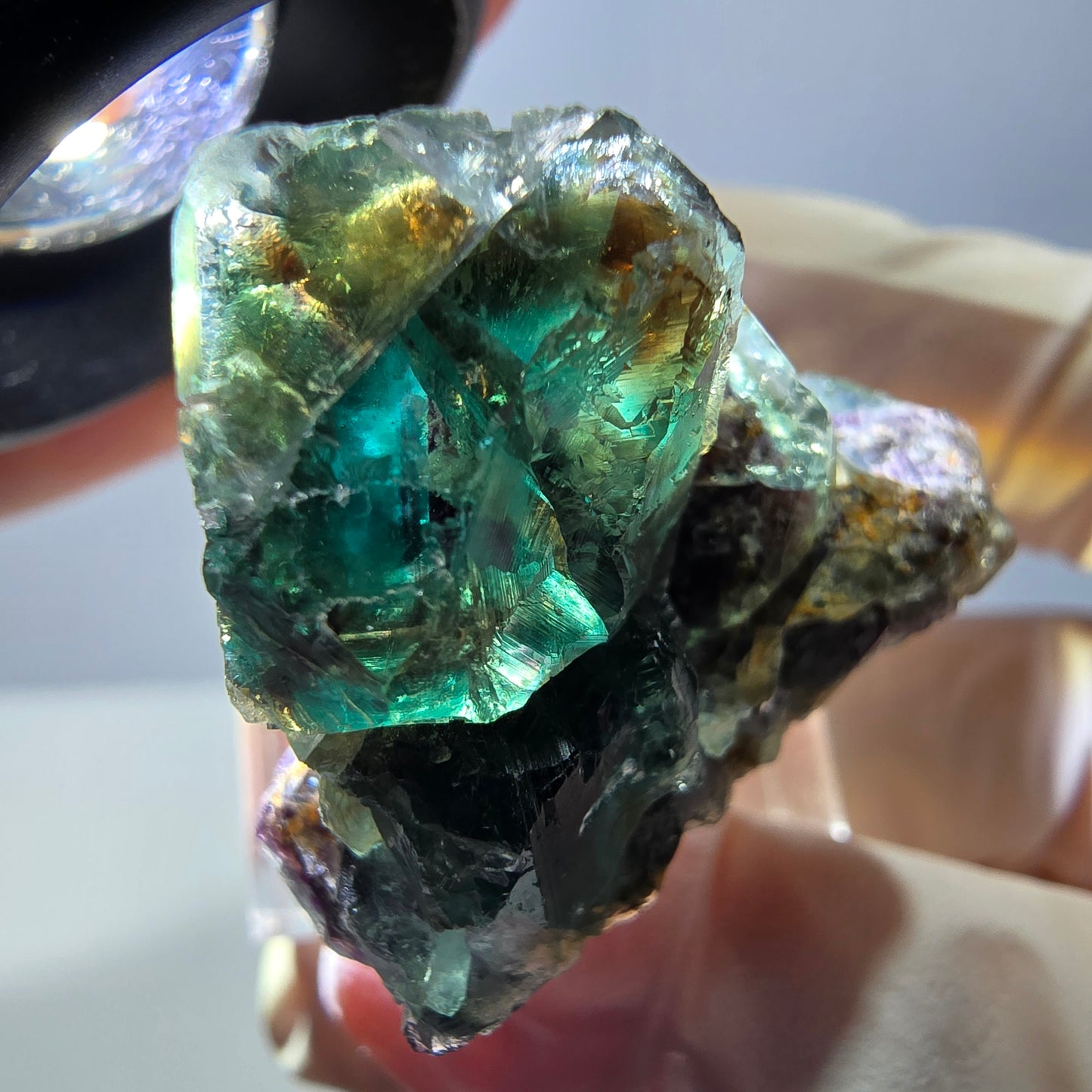 Spécimen de cube de fluorite fantôme, parquet vert Okorusu, Namibie 32 x 26 x 24 mm