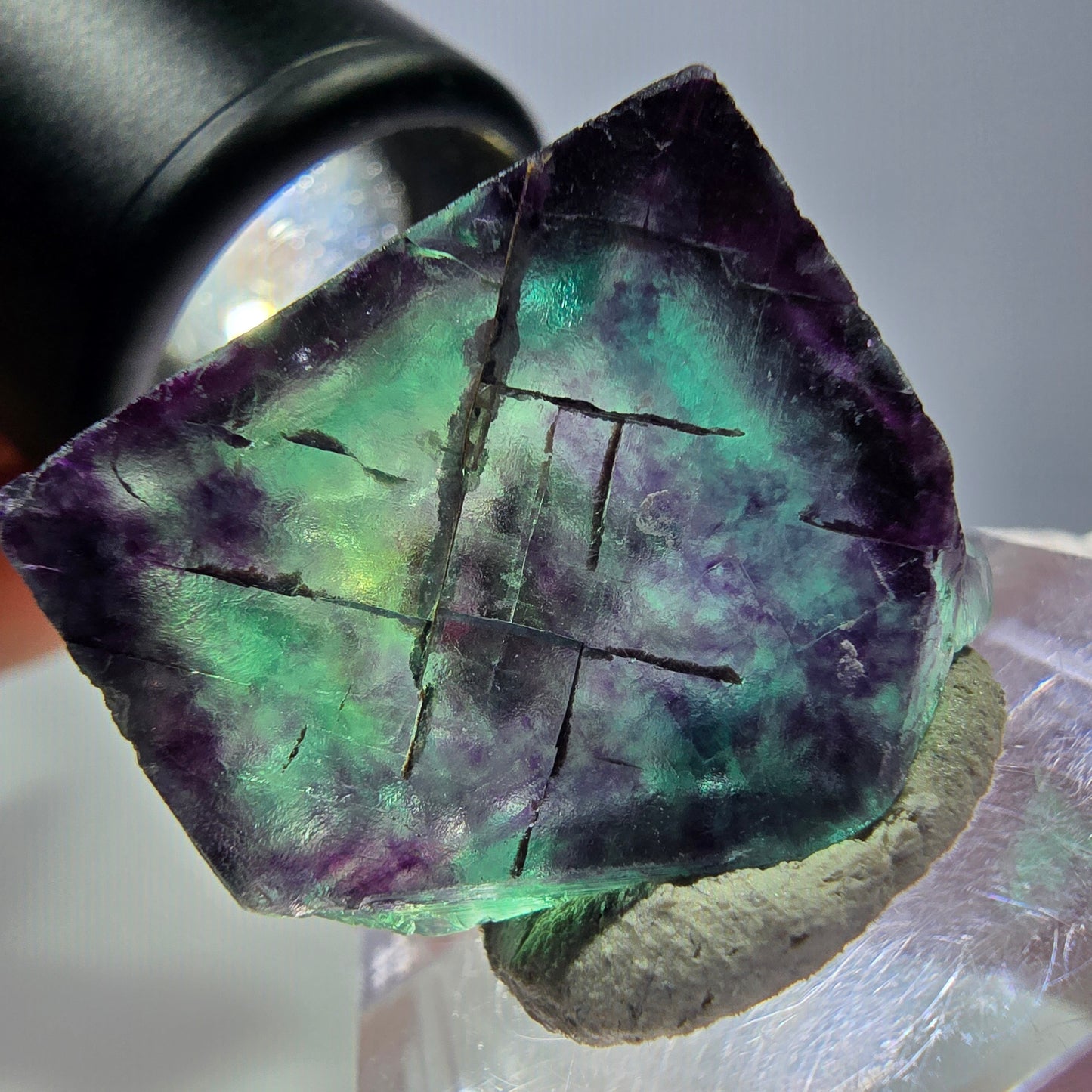 Phantom Fluorit Würfel parkettiert, grün lila Okorusu, Namibia 22*18*12mm