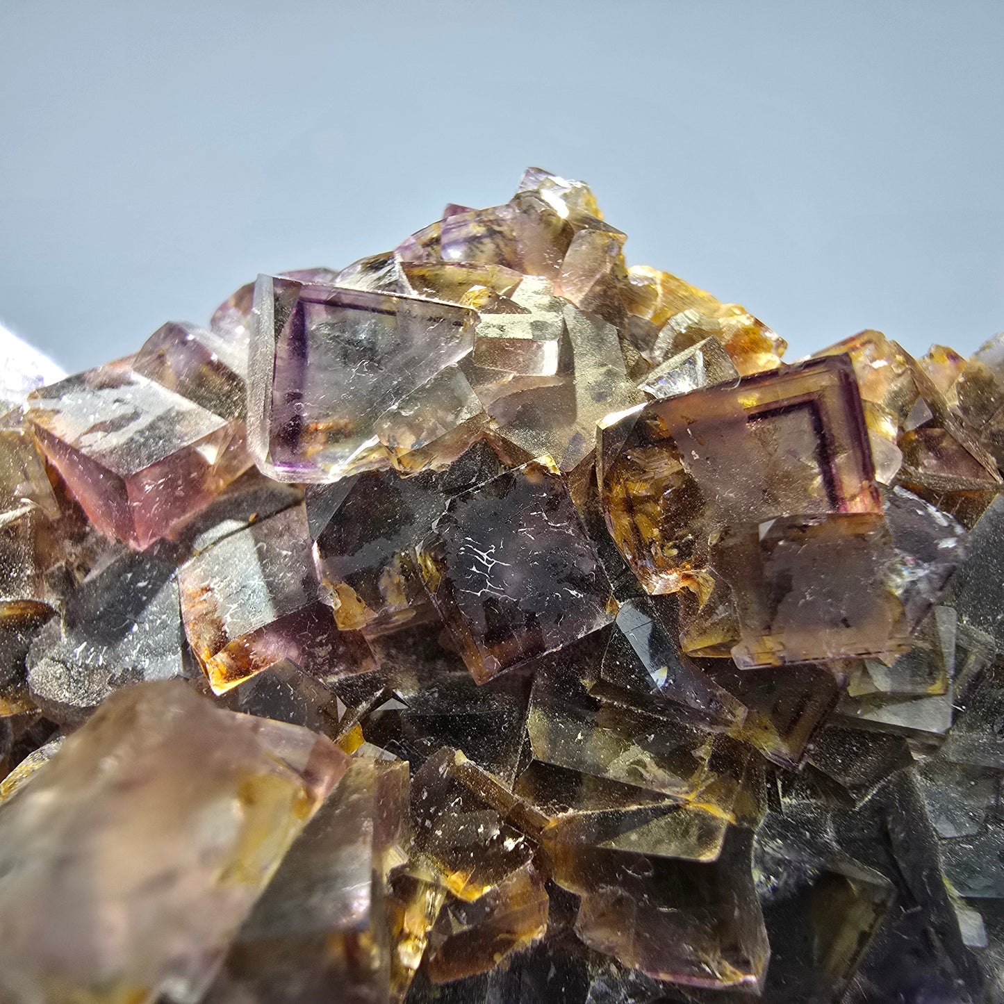 Bunte Phantom Fluorit Würfel Stufe grün lila gelb Okorusu, Namibia 104*77*37mm