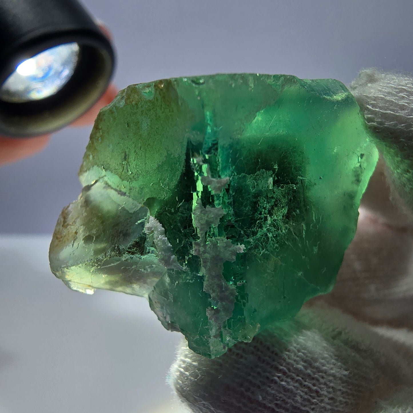 Rare spécimen de cube de fluorite fantôme, parqueté vert Okorusu, Namibie, 39 x 33 x 32 mm