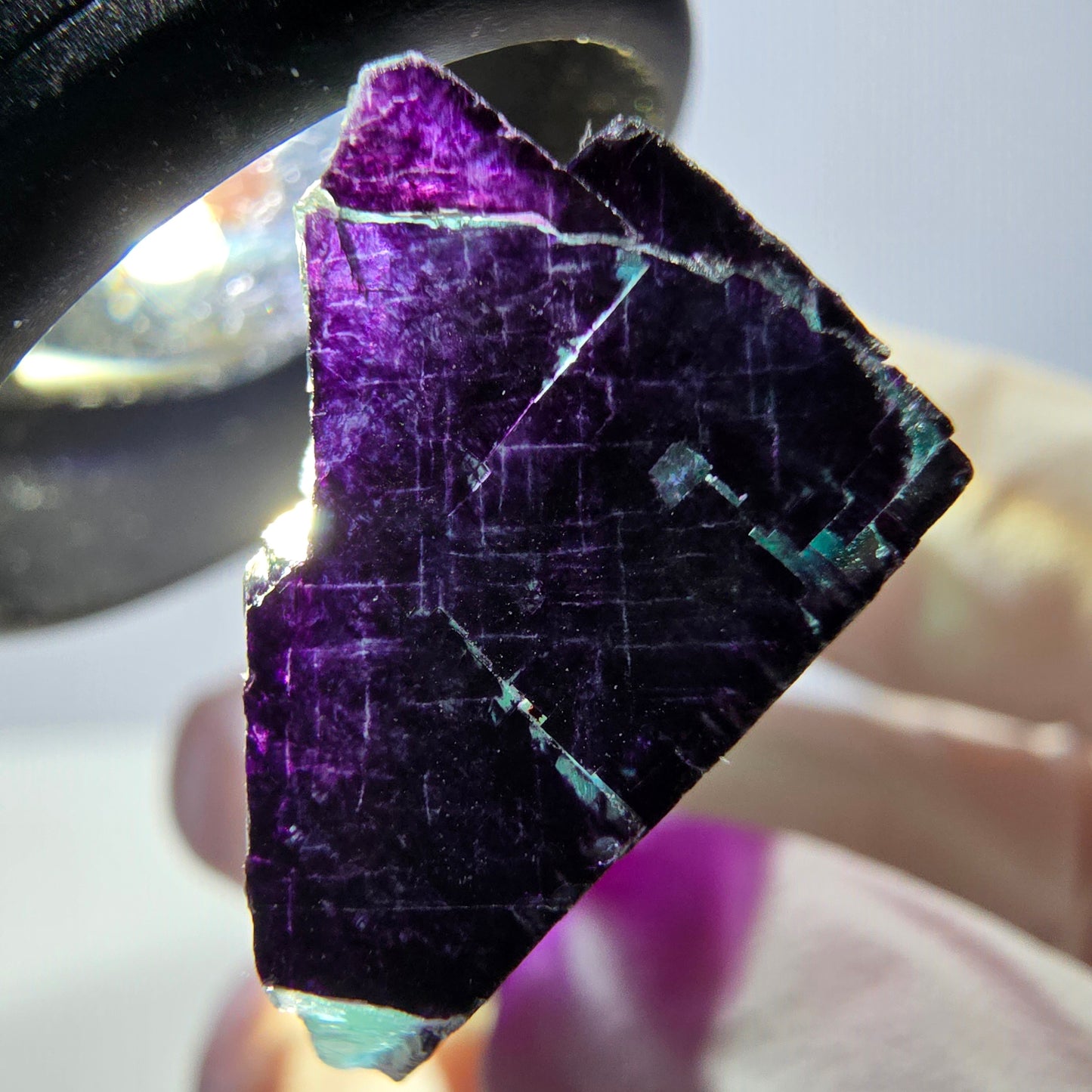 Phantom Fluorit Würfel Stufe grün lila zonal 11:11 Angel Pocket, Namibia 37*31*18mm