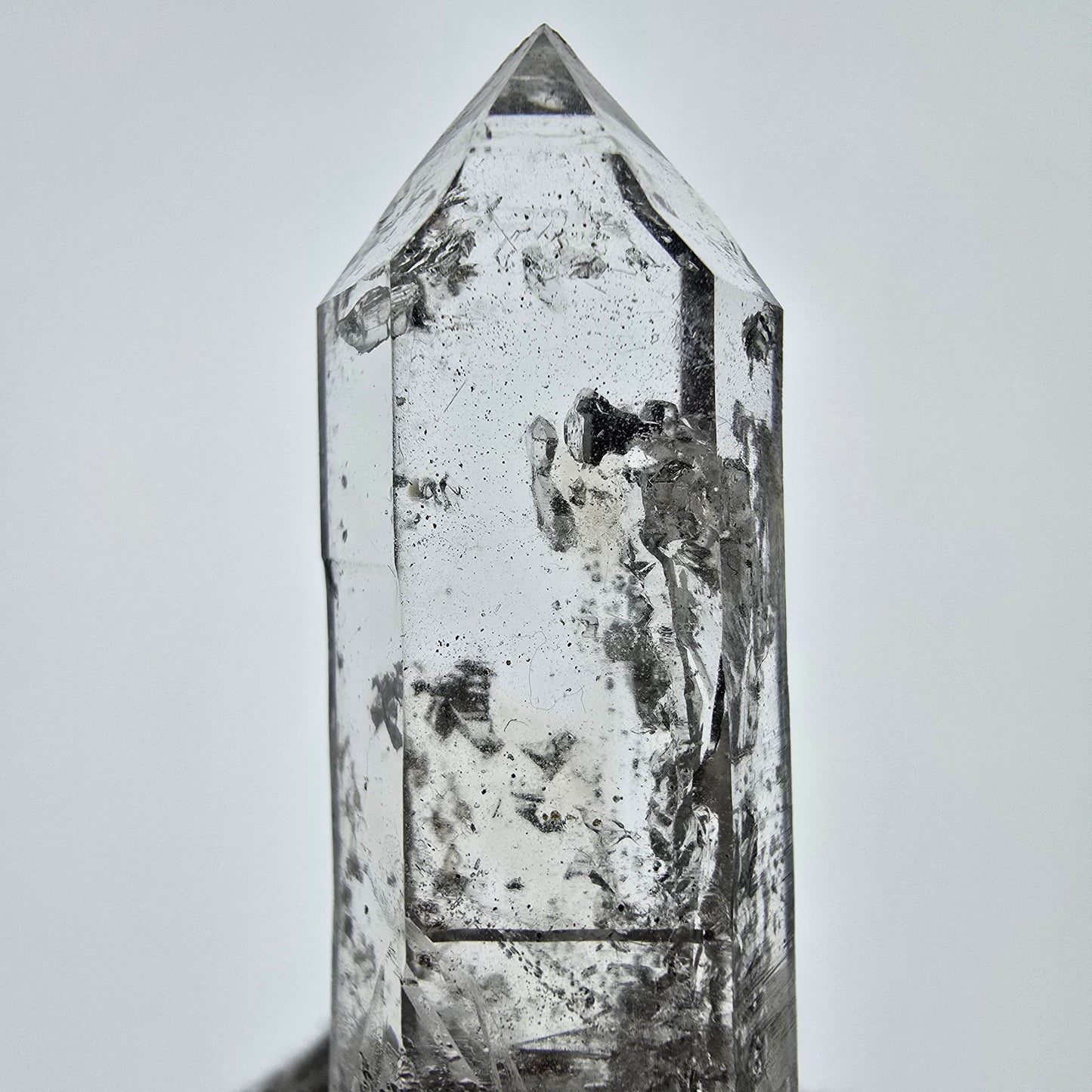 Sceptre de poche Saint-Valentin en quartz fumé fantôme squelette, Namibie, 73 x 17 x 15 mm
