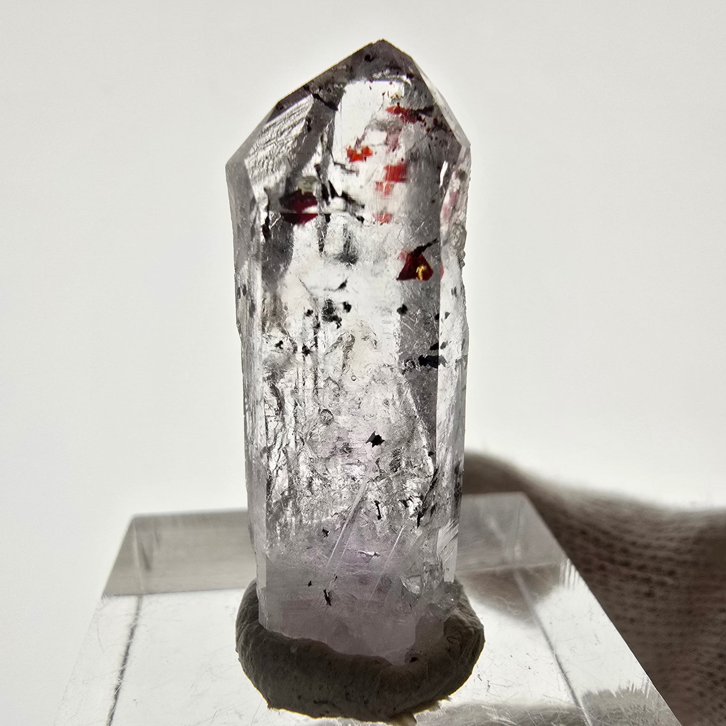 Mine d'améthyste Harlequin Phantom Point Streep, Goboboseb, Namibie, 31 x 11 x 9 mm