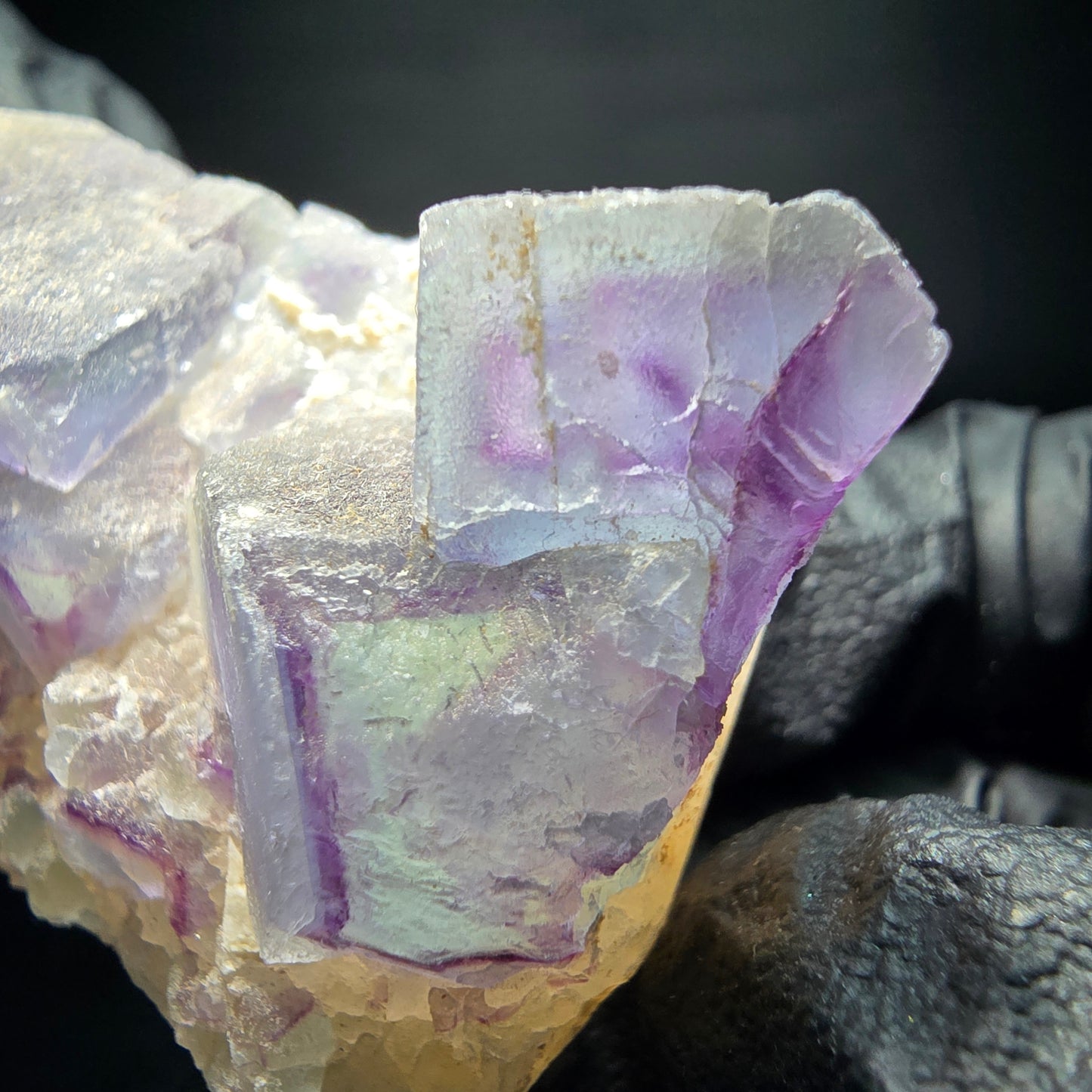 Cube de fluorite fantôme vert violet, spécimen de quartz Omehane, namibie 50*32*24mm