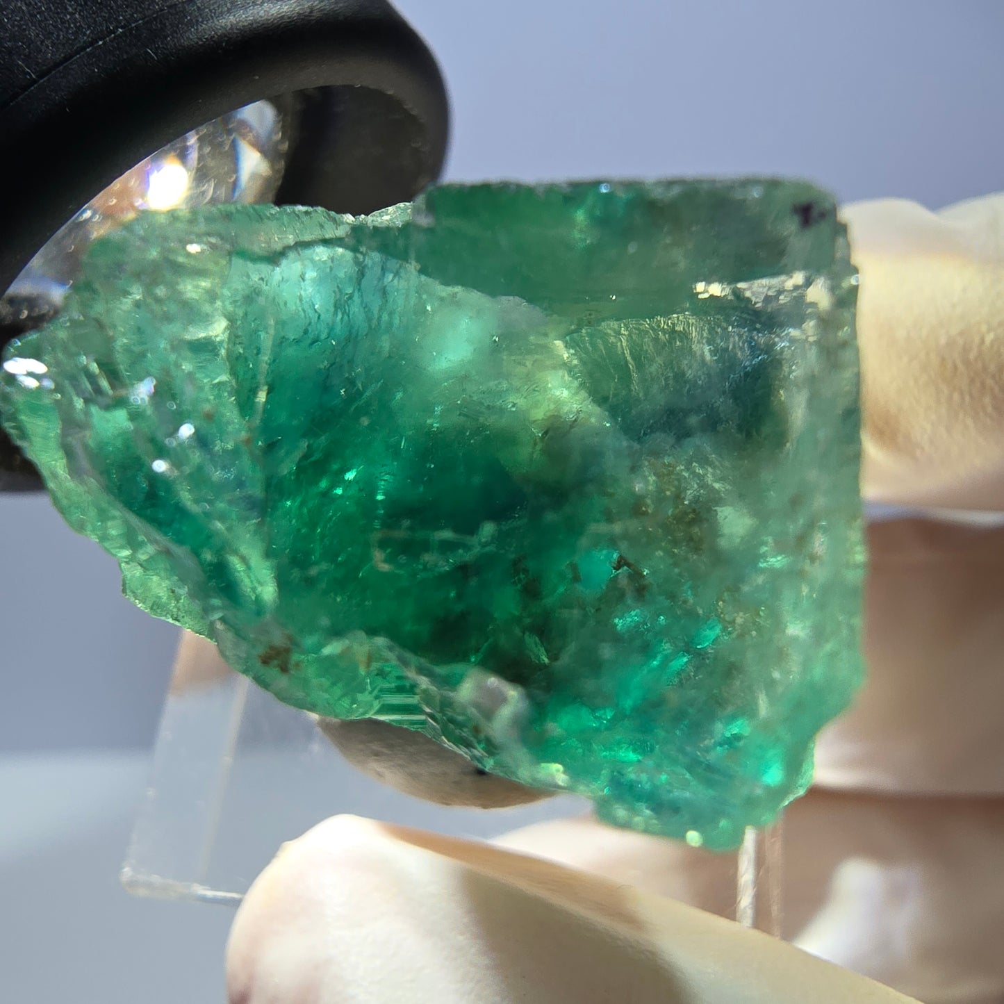 Seltene Phantom Fluorit Würfel Stufe, grün Okorusu, Namibia 31*27*17mm