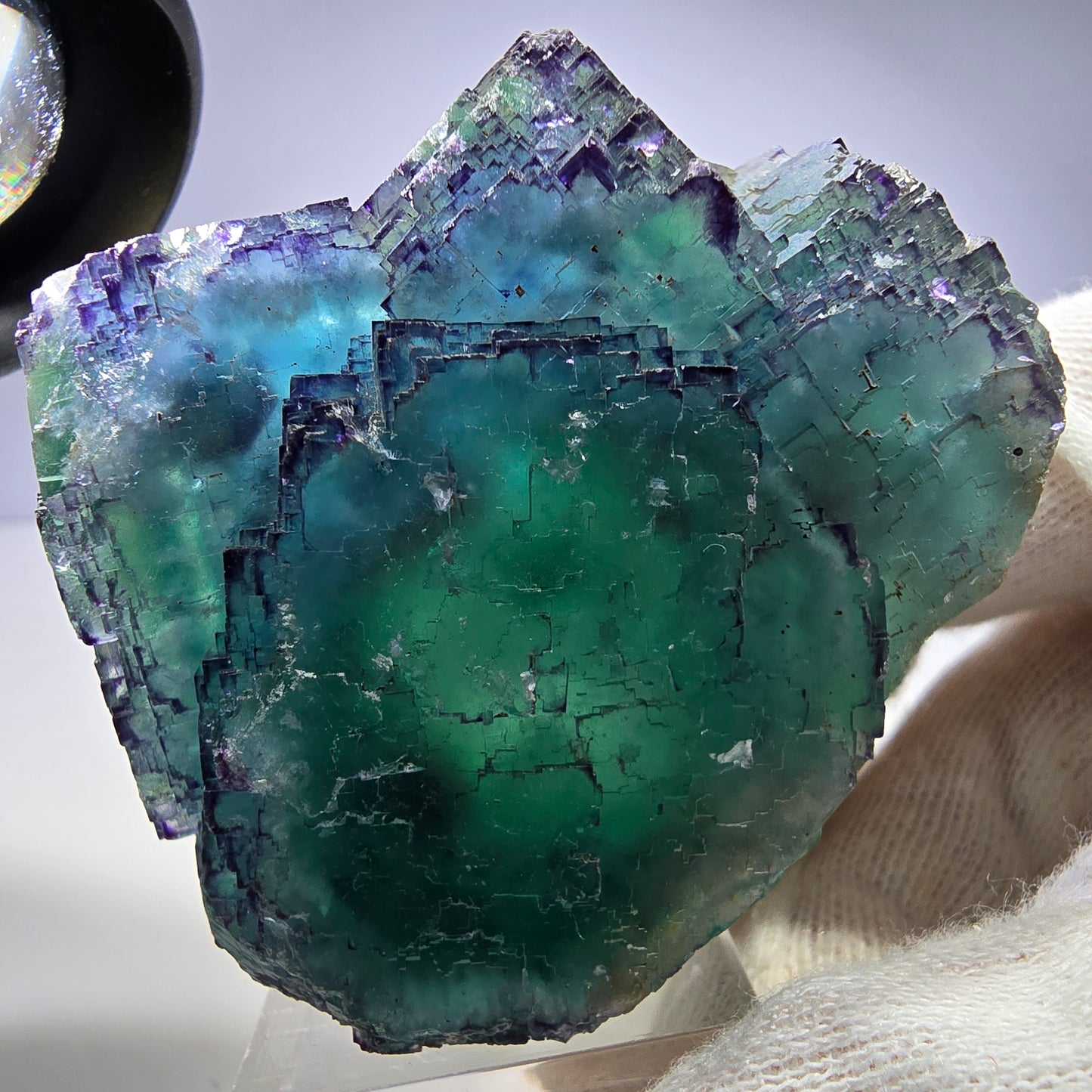 Phantom Fluorit Würfel Stufe parkettiert zonal Okorusu, Namibia 67*60*35mm