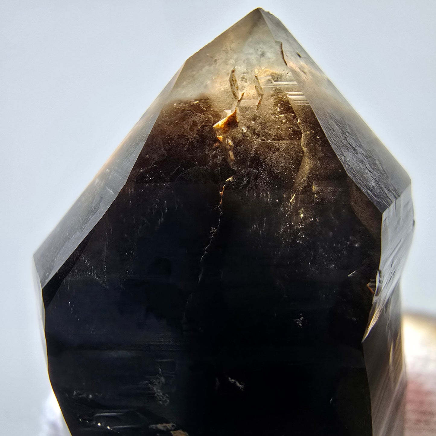 Sceptre de poche Saint-Valentin en quartz fumé fantôme squelette, Namibie 66 x 30 x 22 mm