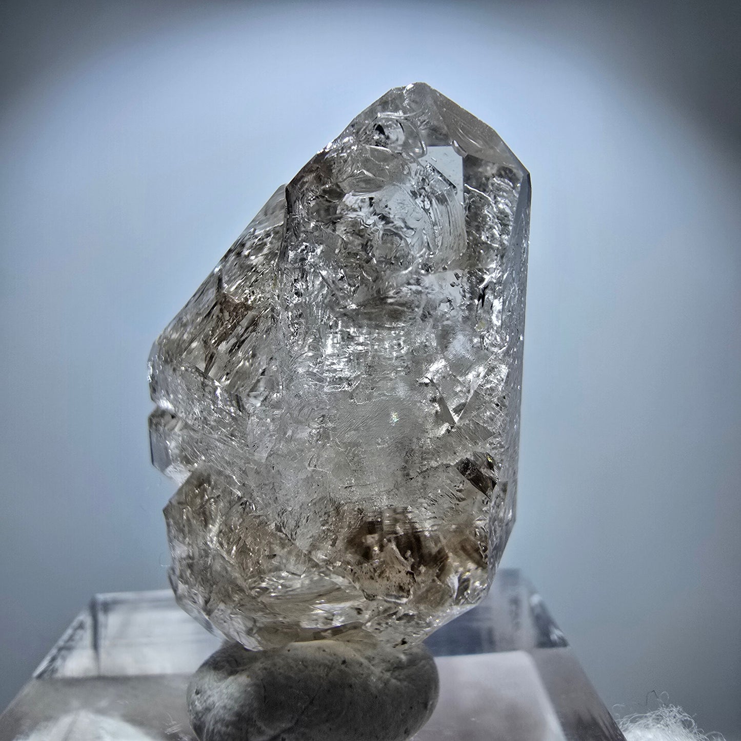 Enhydro Rauchquarz Skelett DT Zepter, 2x Blase Goboboseb, Namibia 29*18*12mm