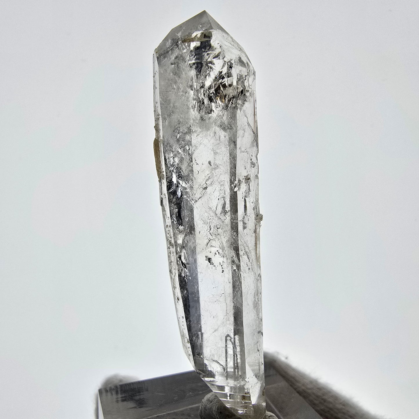Enhydro Skeleton Smoky Quartz DT Scepter, 2x Bubble Valentine Pocket, Namibia 57*13*12mm