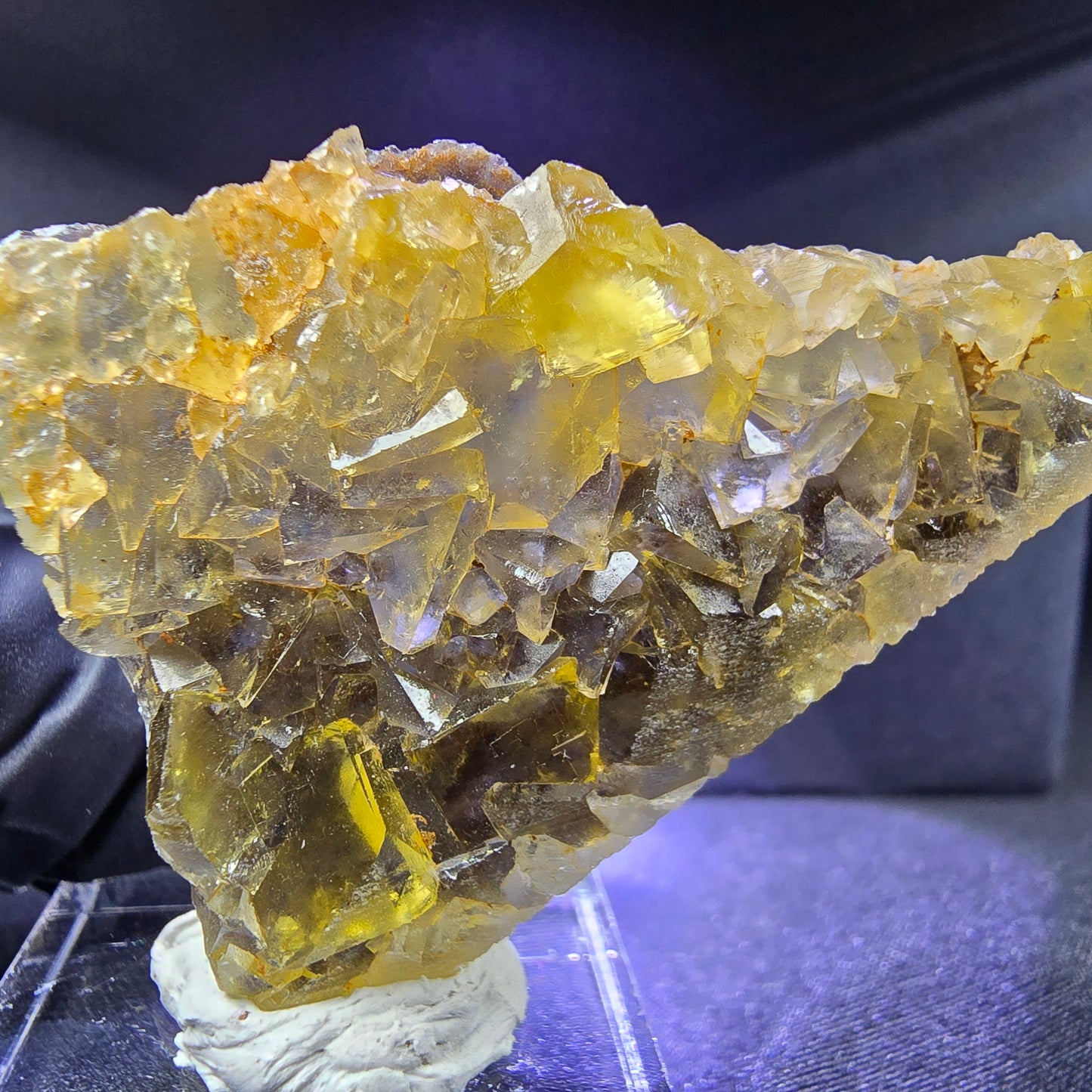 Seltene Honey Pocket Phantom Fluorit Stufe gelb grün 51*34*9mm Okorusu, Namibia