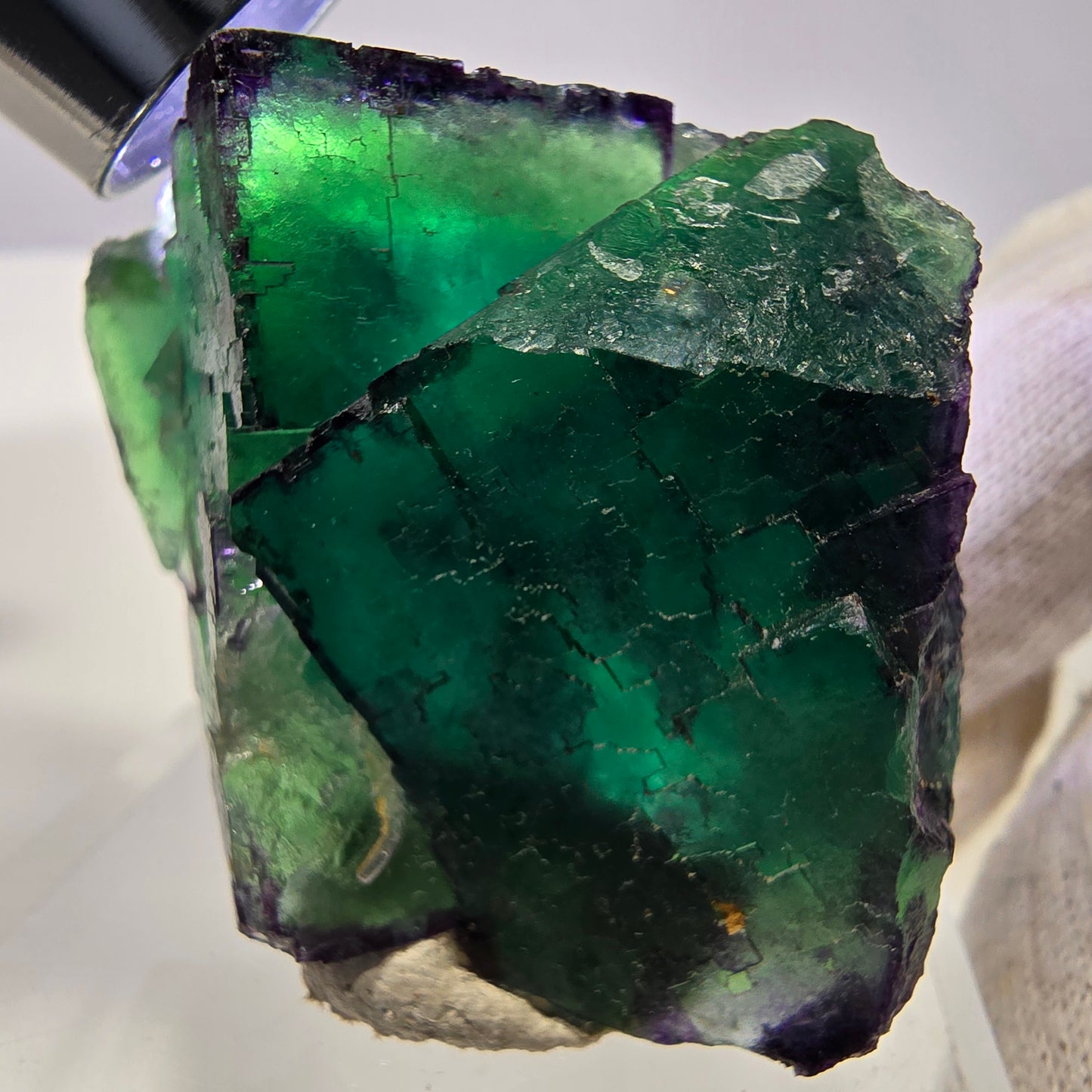 Spécimen de cube de fluorite fantôme parqueté zonal Okorusu, Namibie 53*43*21mm