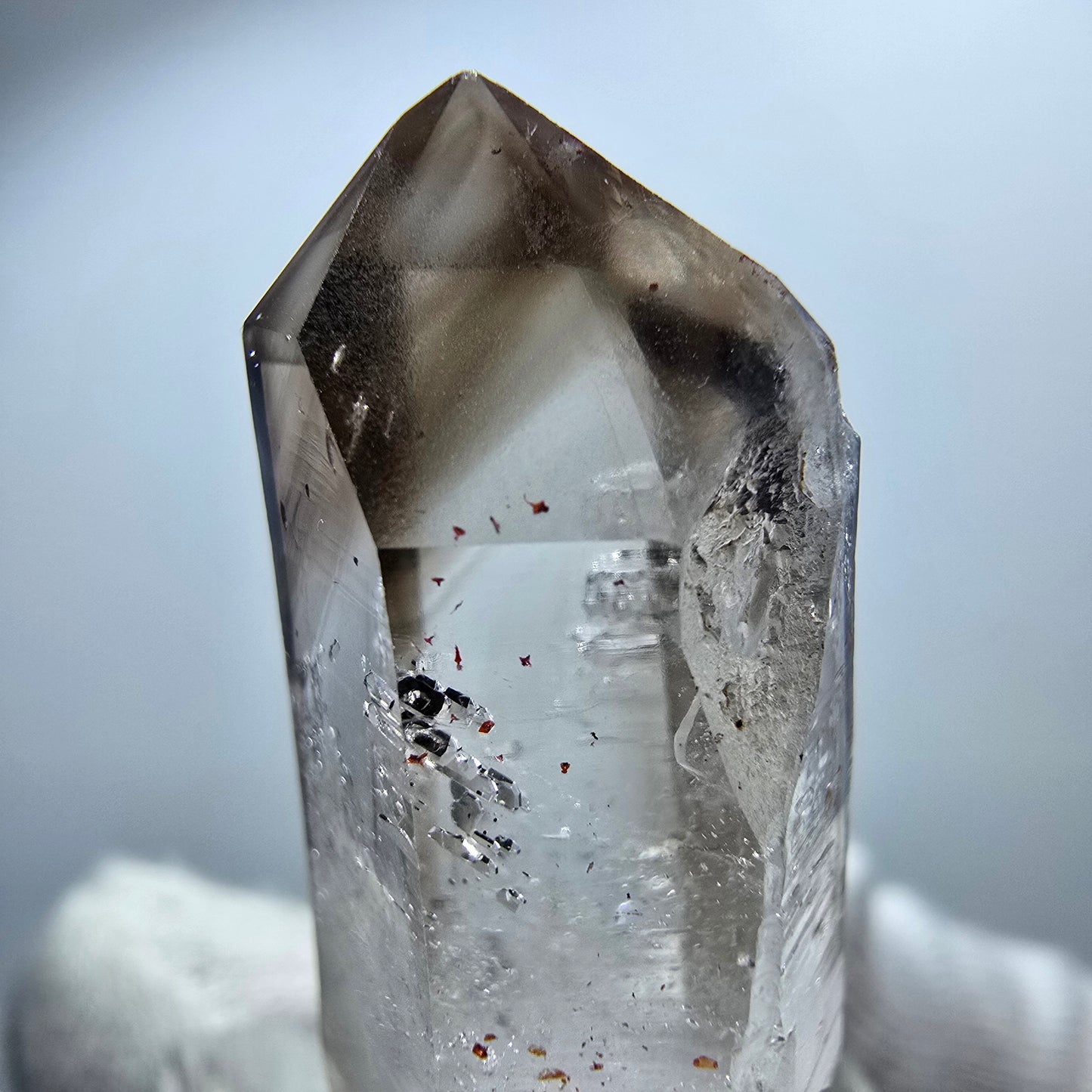 Enhydro Phantom Smoky Quartz Scepter, 1x Bubble Goboboseb, Namibia 39*12*14mm