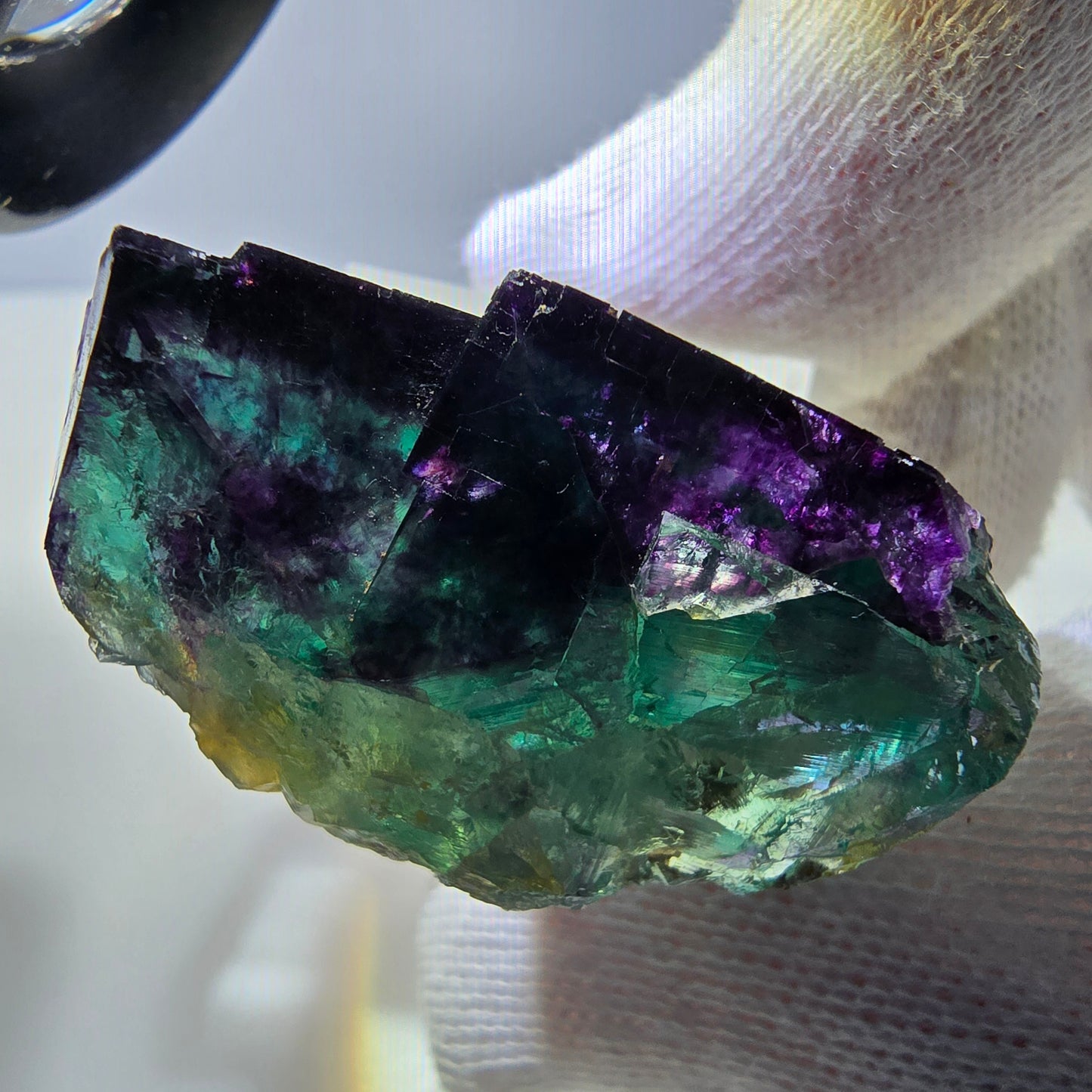 Rare Phantom Fluorite Cube Specimen zonal green purple Okorusu, Namibia 39*30*24mm