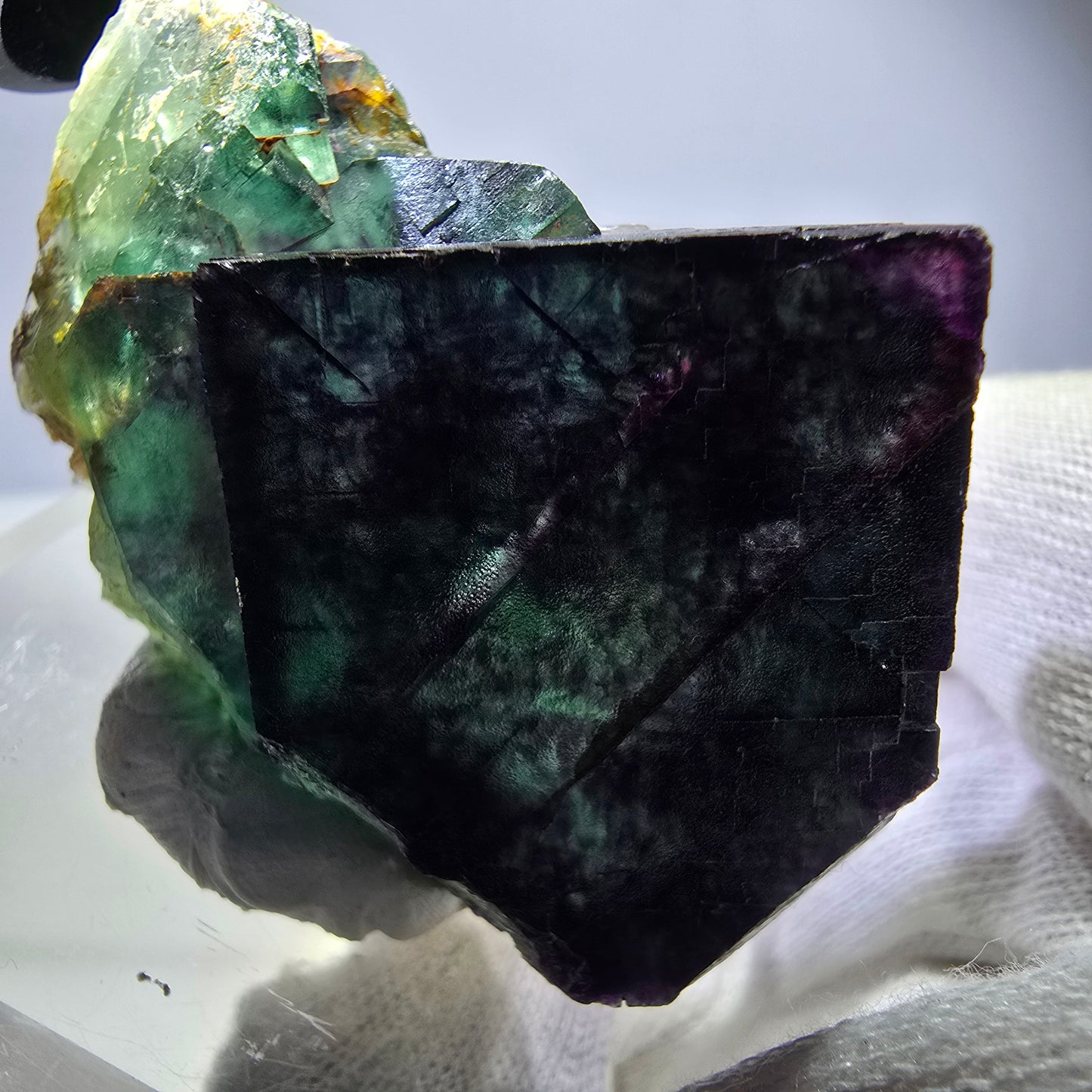 Phantom Fluorit Würfel Stufe, parkettiert grün lila Okorusu, Namibia 59*45*25mm
