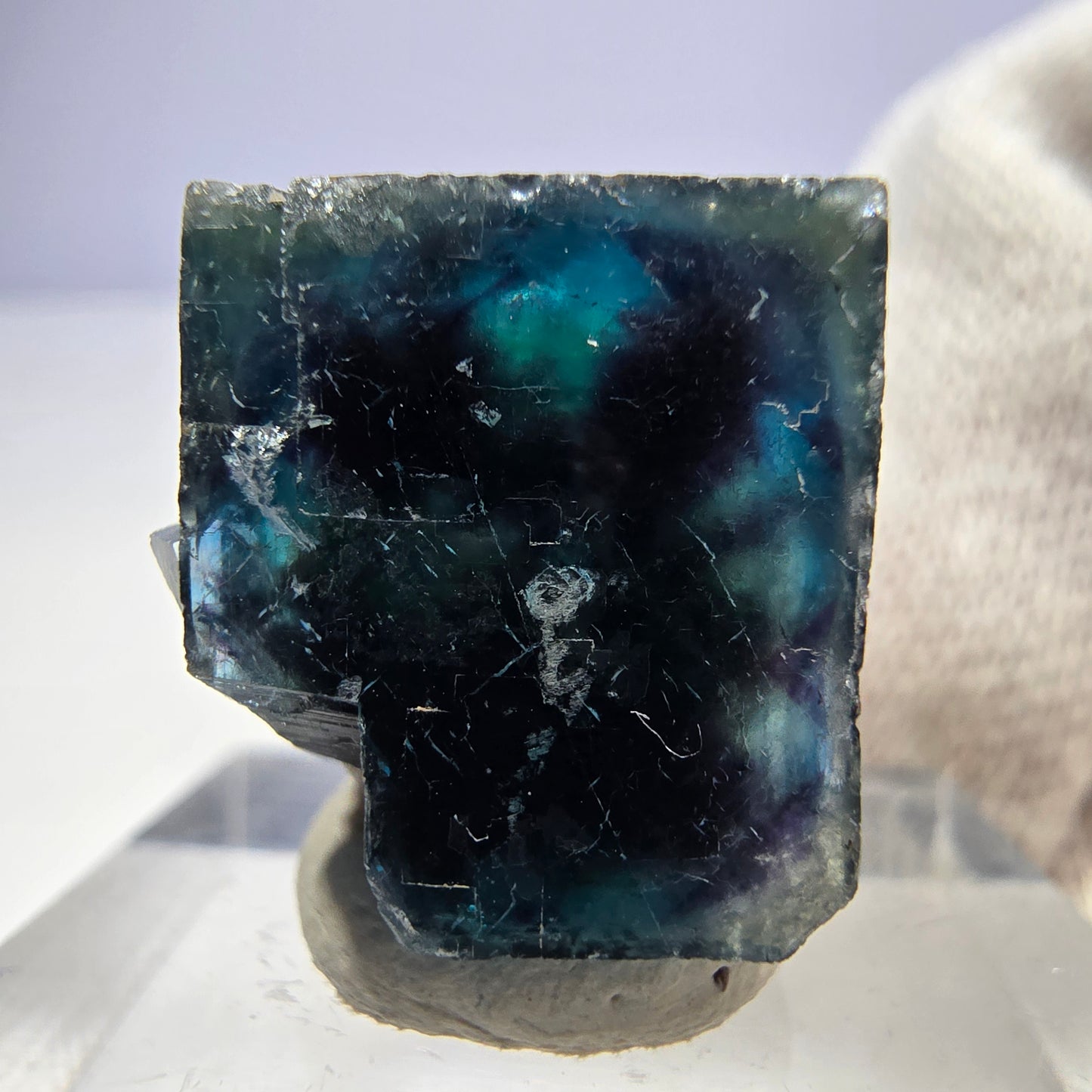 Spécimen de cube de fluorite fantôme, zonal - Nouvelle découverte ! Okorusu, Namibie 22*16*16mm