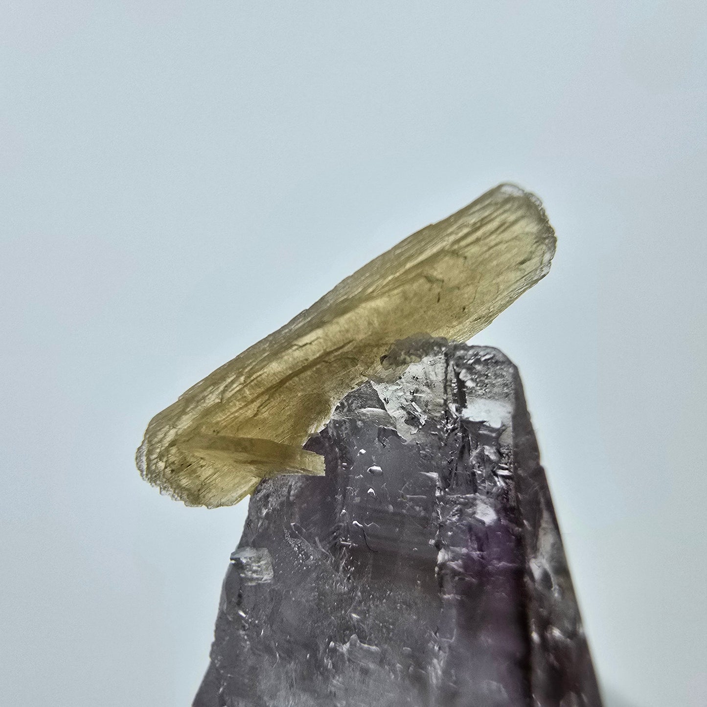Phantom Amethyst Kristall mit Stilbit Goboboseb, Namibia 45*15*13mm Sammlung