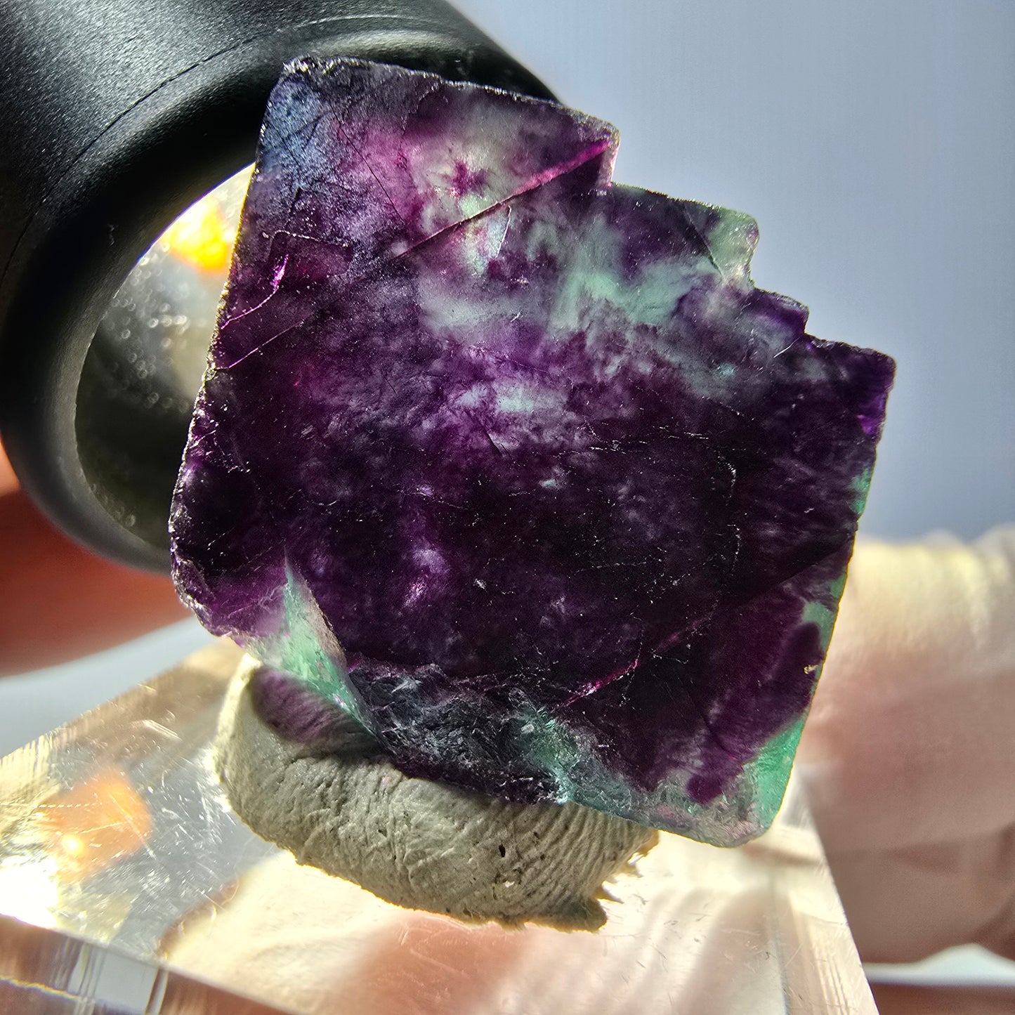 Phantom Fluorit Würfel parkettiert, grün lila Okorusu, Namibia 21*21*13mm