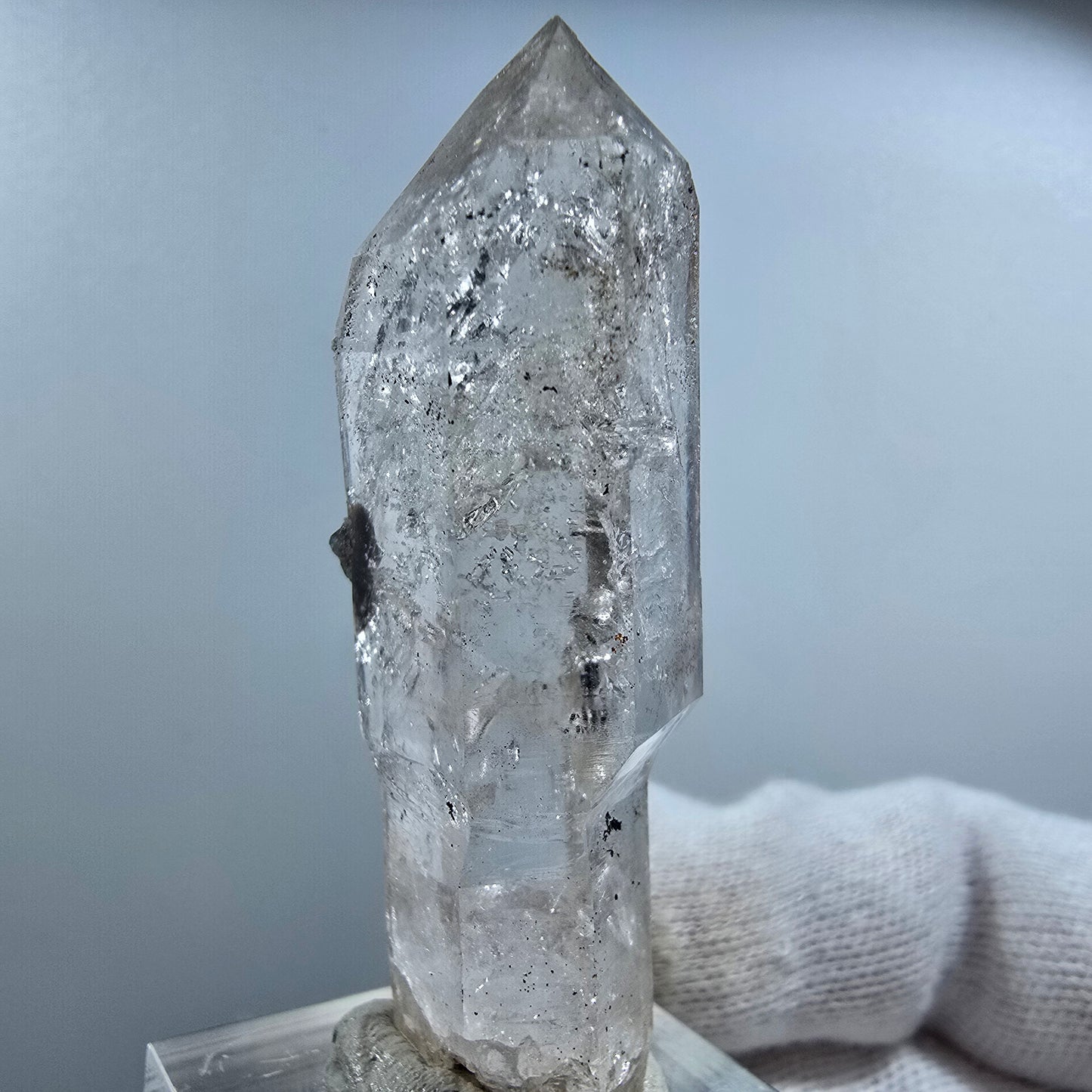 Enhydro Phantom Smoky Quartz Scepter with Calcite Valentine Pocket Goboboseb Namibia 53*19*13mm