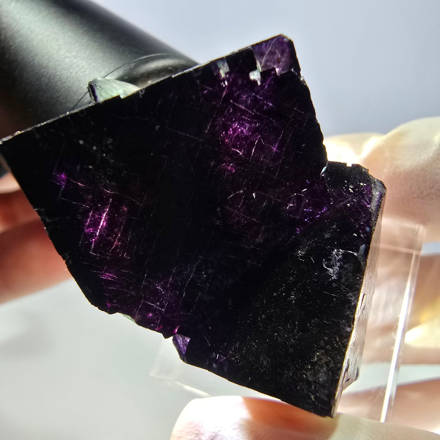 Phantom Fluorit Würfel Stufe grün lila zonal 11:11 Angel Pocket, Namibia 42*31*26mm