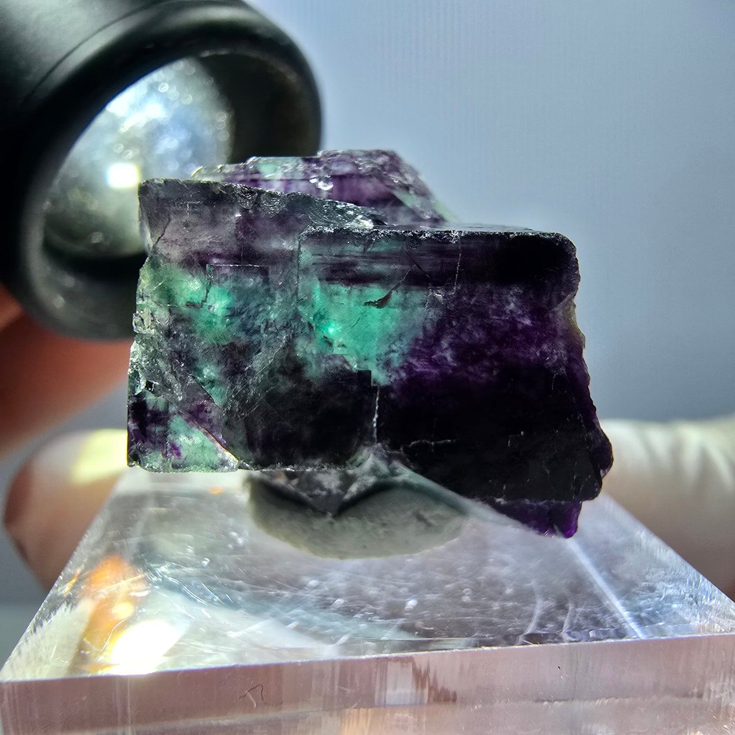 Rare Fluorite Cube Specimen, green purple Okorusu, Namibia 30*18*16mm