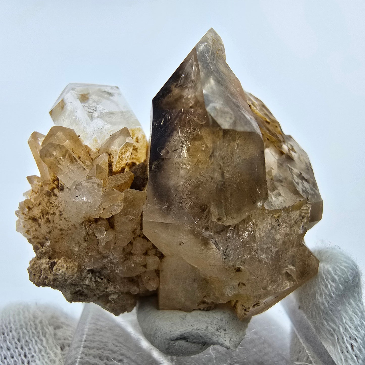 Phantom Rauchquarz DT Fenster Zepter Stufe Goboboseb, Namibia 37*35*27mm
