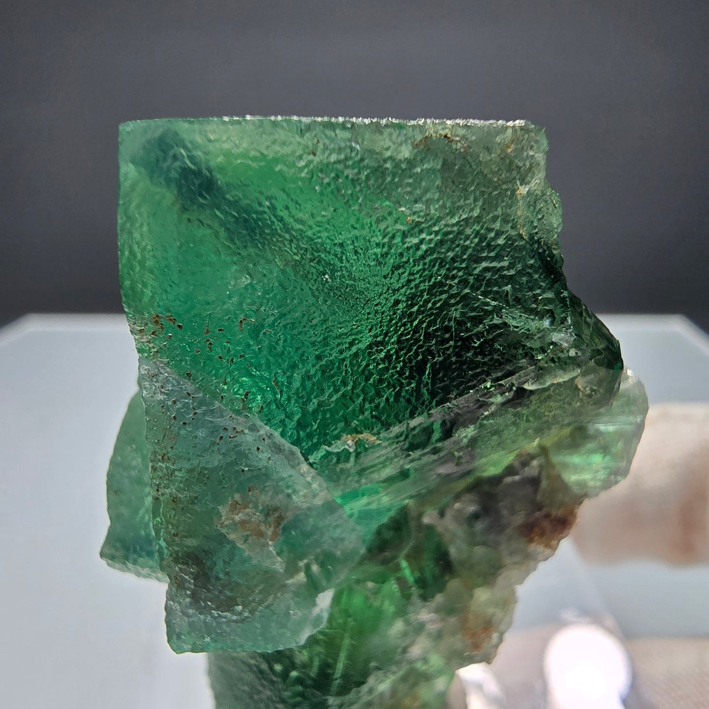 Klare Phantom Fluorit Würfel Stufe grün Okorusu, Namibia 49*39*33mm Sammlung