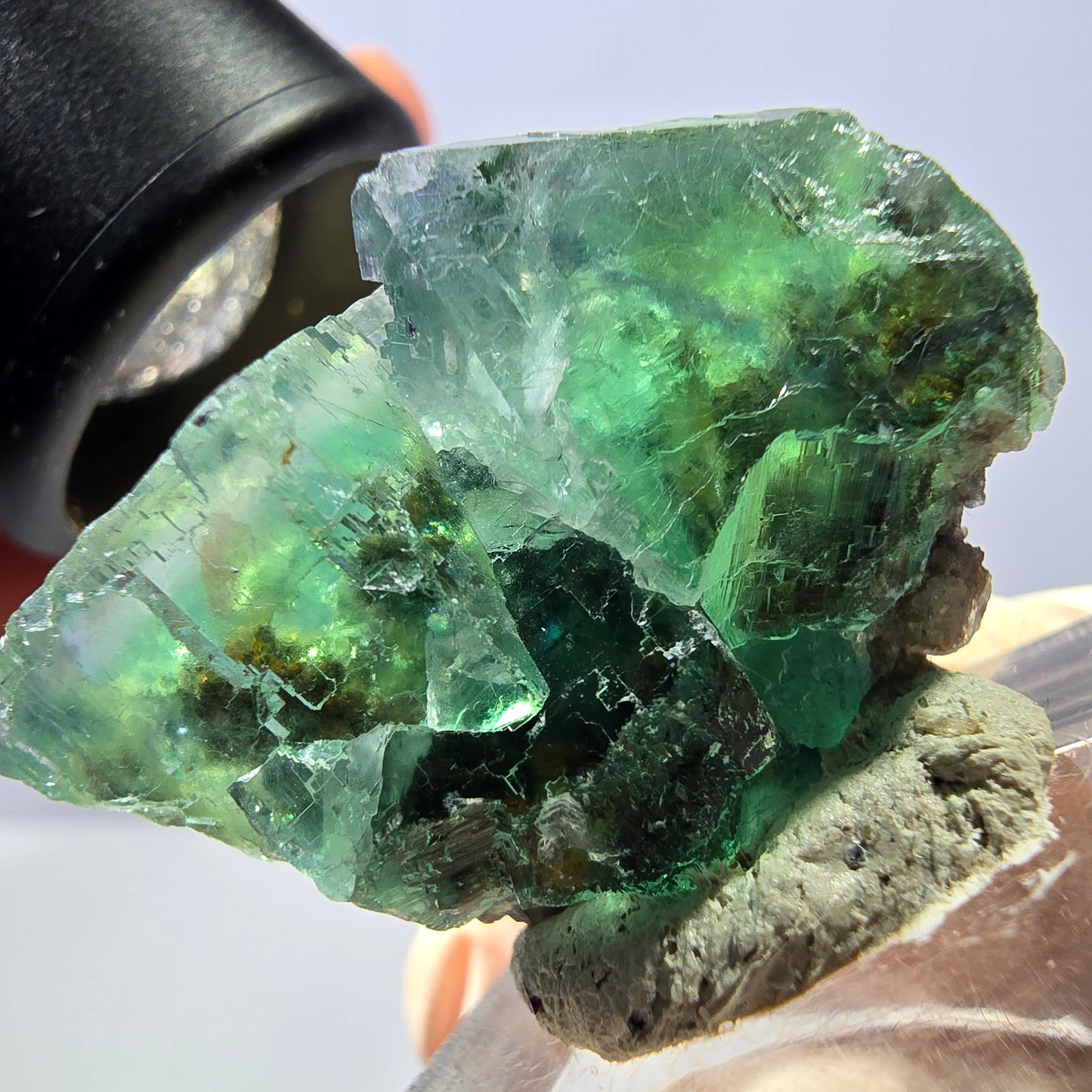 Seltene Phantom Fluorit Würfel Stufe, grün Okorusu, Namibia 36*26*23mm