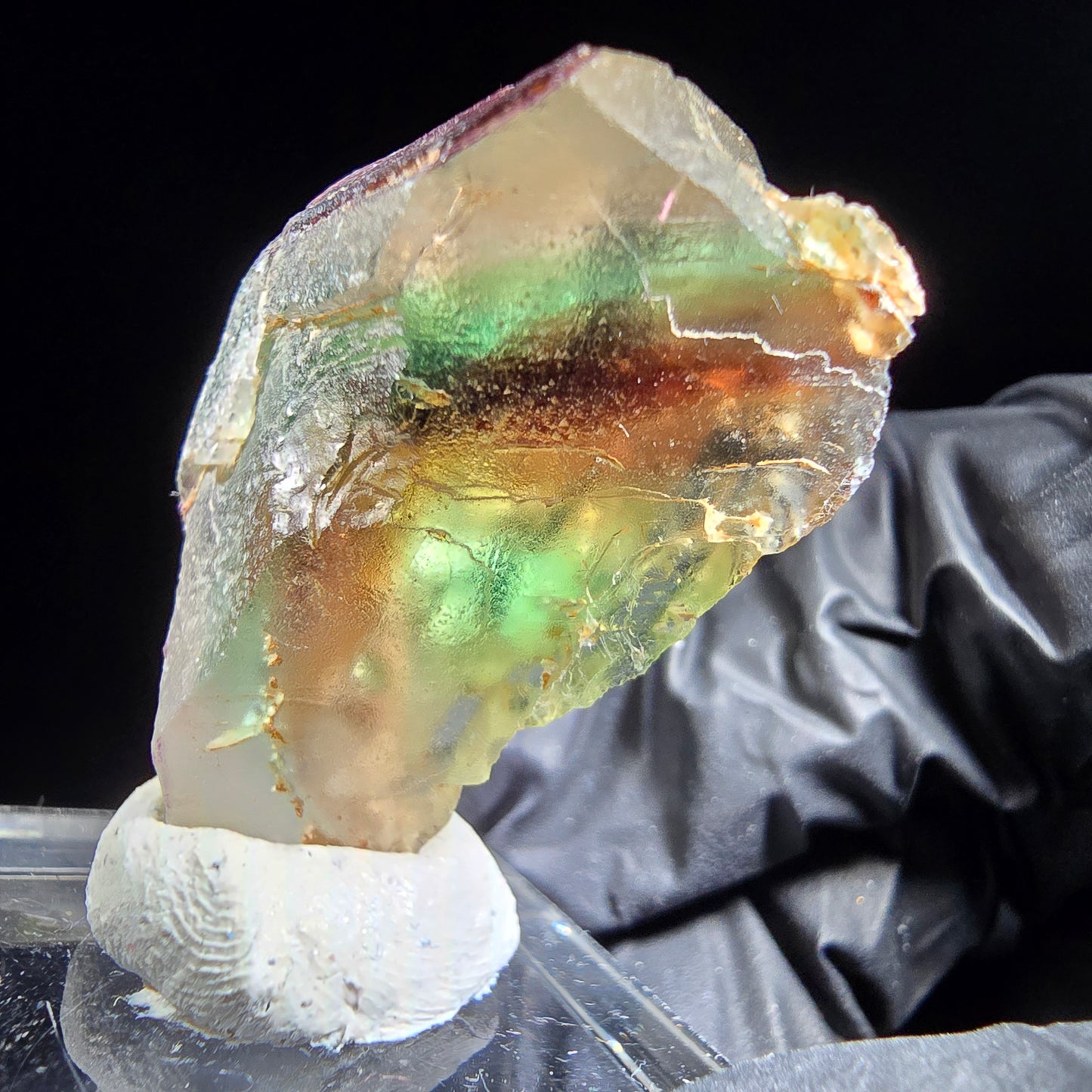Klare zonare Fluorit Stufe lila grün braun Erongo, Namibia 37*23*15mm Sammlung