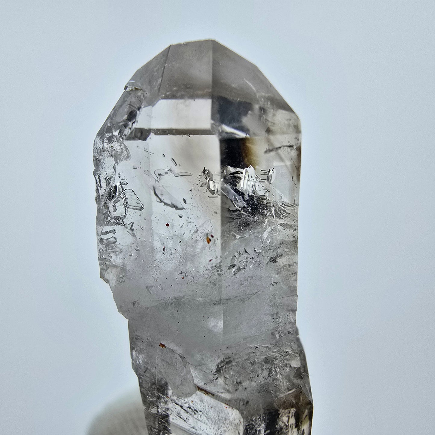Klarer Phantom Rauchquarz DT Zepter Kristall Goboboseb, Namibia 46*16*9mm