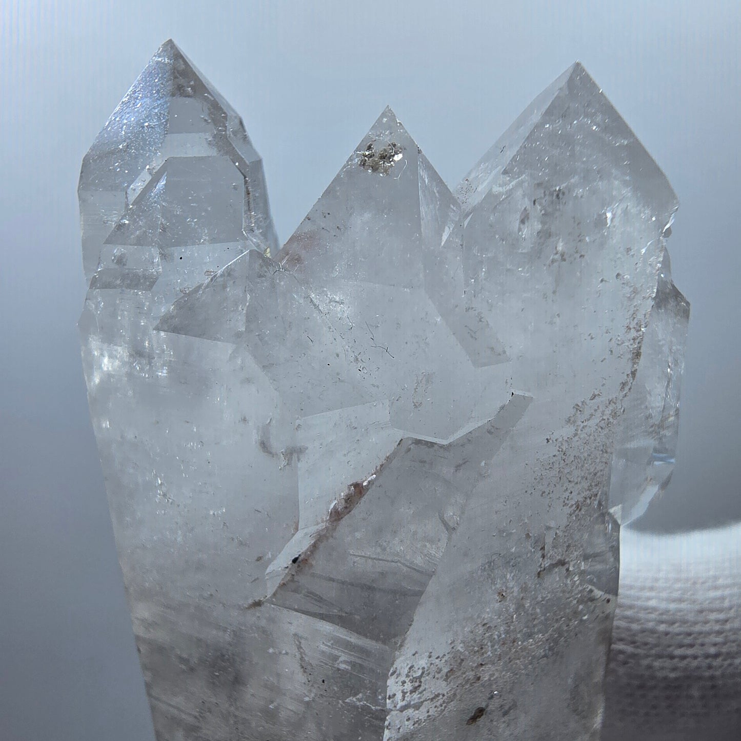 Quartz fumé lémurien Enhydro DT Sceptre Grande bulle Valentine Pocket Gob Namibie 89*37*25mm