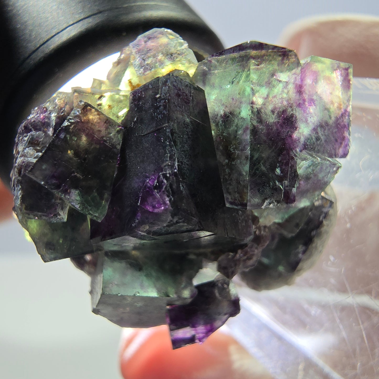 Phantom Fluorit Würfel Stufe, grün lila Okorusu, Namibia 28*25*16mm