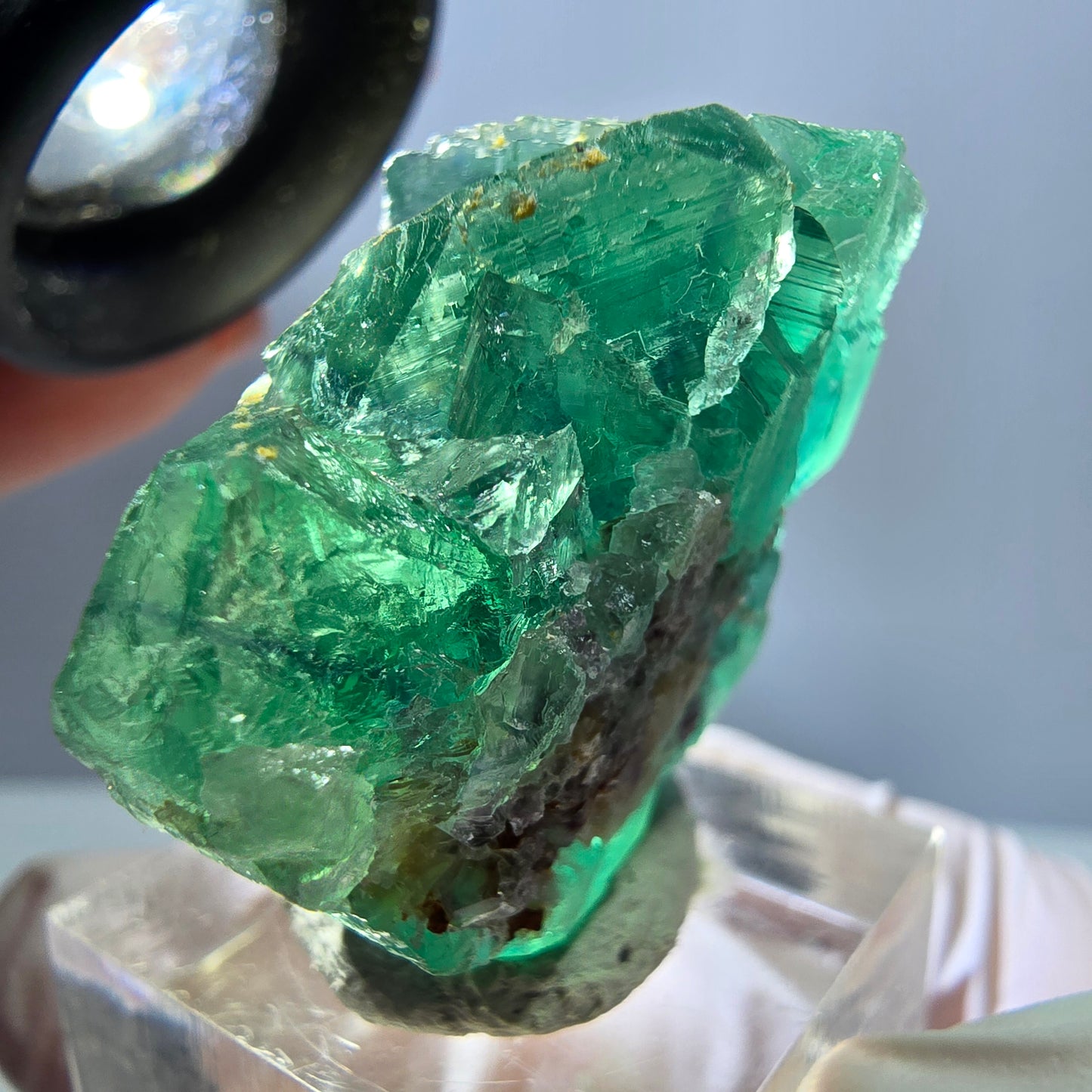 Spécimen de cube de fluorite fantôme, parquet vert Okorusu, Namibie 36 x 36 x 18 mm