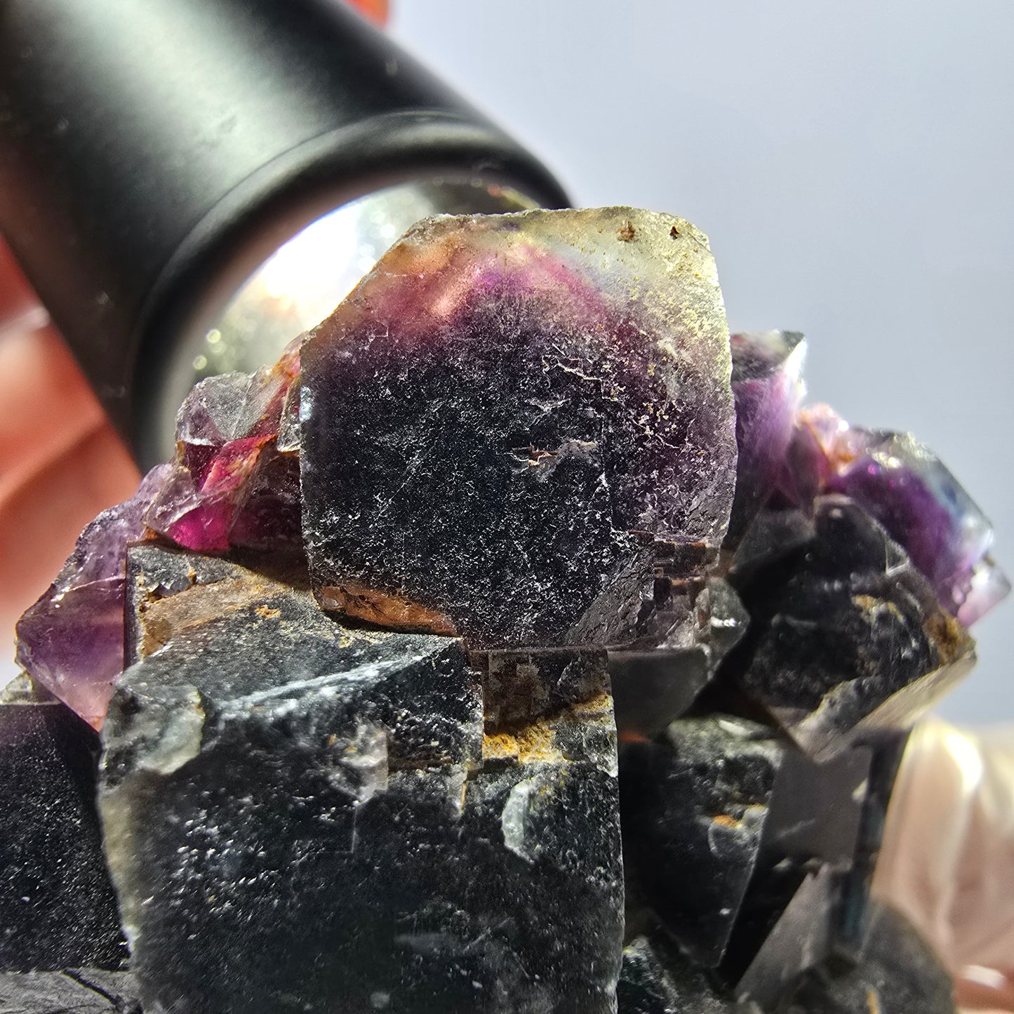 Rare spécimen de cube de fluorite fantôme, bleu-violet Okorusu, Namibie 53 x 48 x 23 mm
