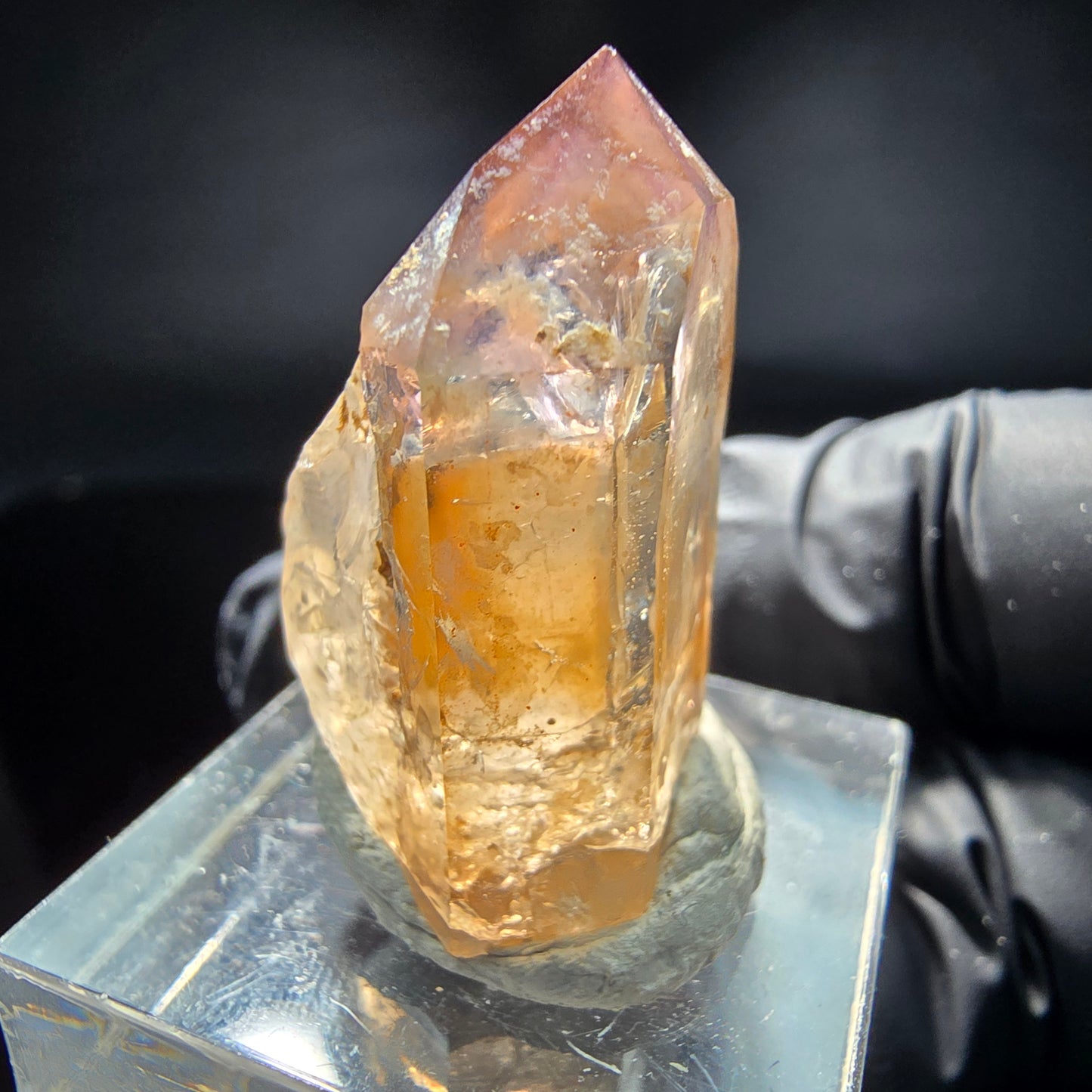 Klare Phantom Amethyst Spitze lila braun Goboboseb Namibia 28*21*14mm Sammlung