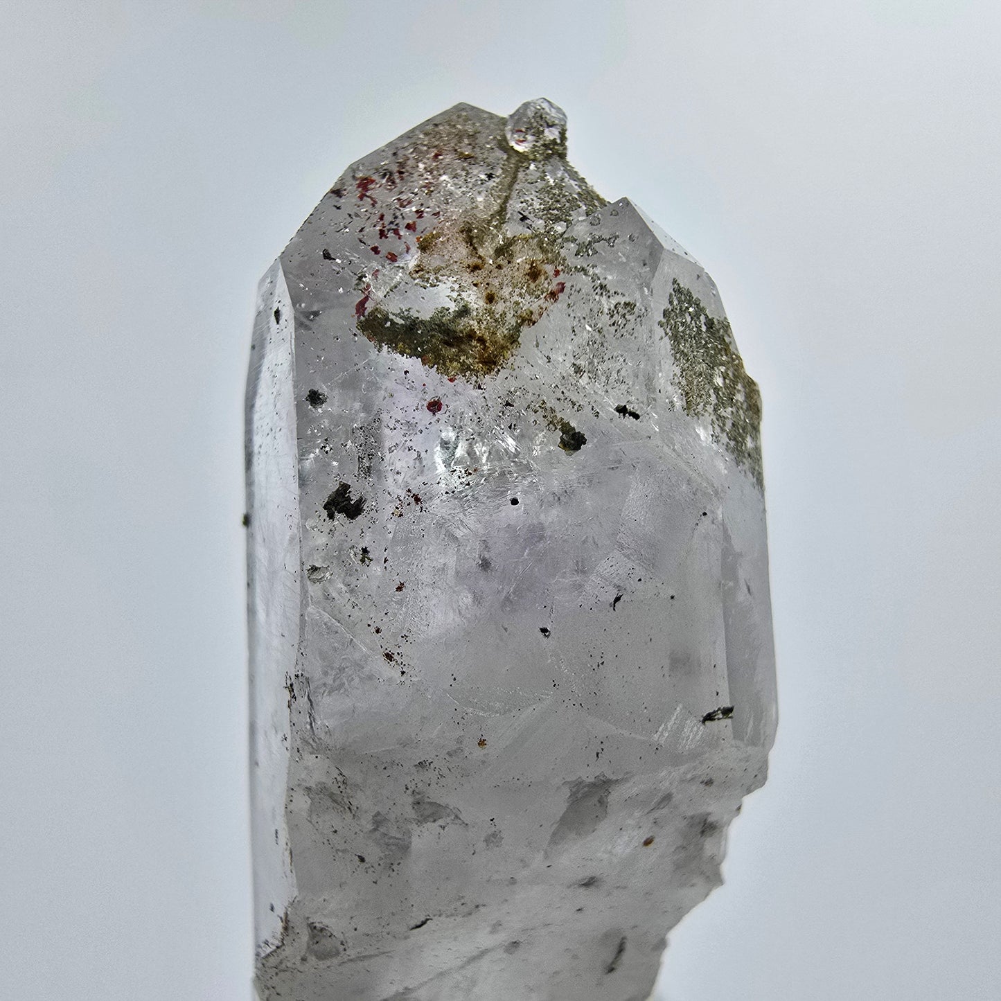 Harlekin Phantom Amethyst, Prehnit, Analcim Streep Mine Gobo. Namibia 49*18*18mm
