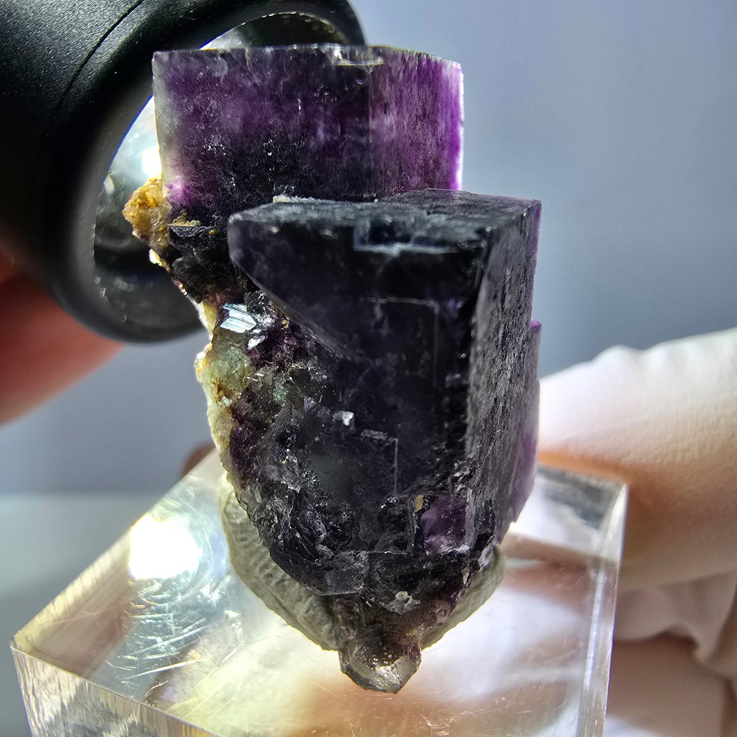 Phantom Fluorit Würfel Stufe, grün lila Okorusu, Namibia 33*24*18mm