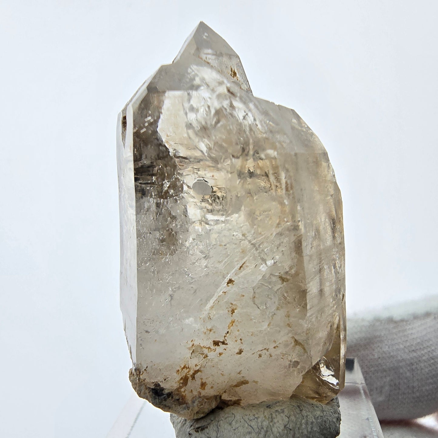 Enhydro Phantom Rauchquarz Doppelender 1x Blase Goboboseb, Namibia 41*21*19mm