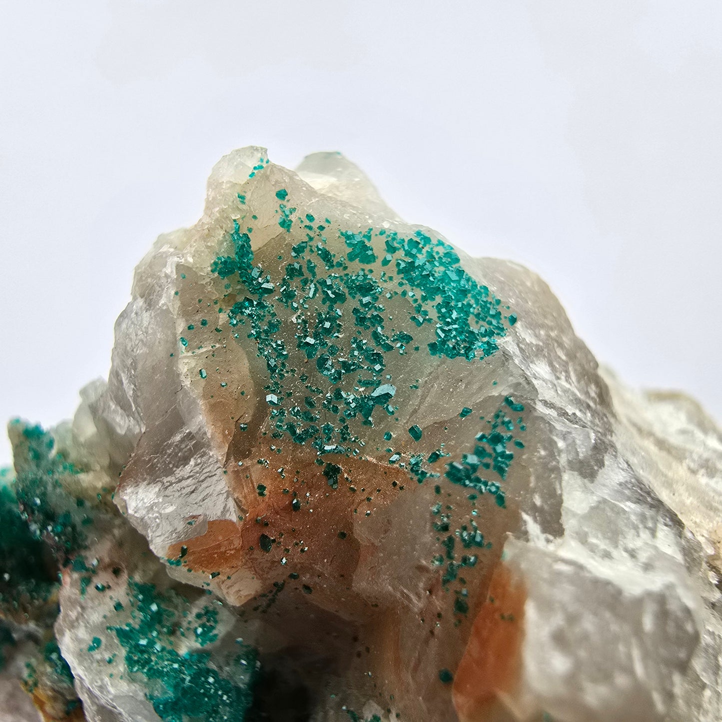 Seltene Dioptas auf Quarz Stufe Kaokoveld, Namibia 56*49*42mm Mineraliensammlung