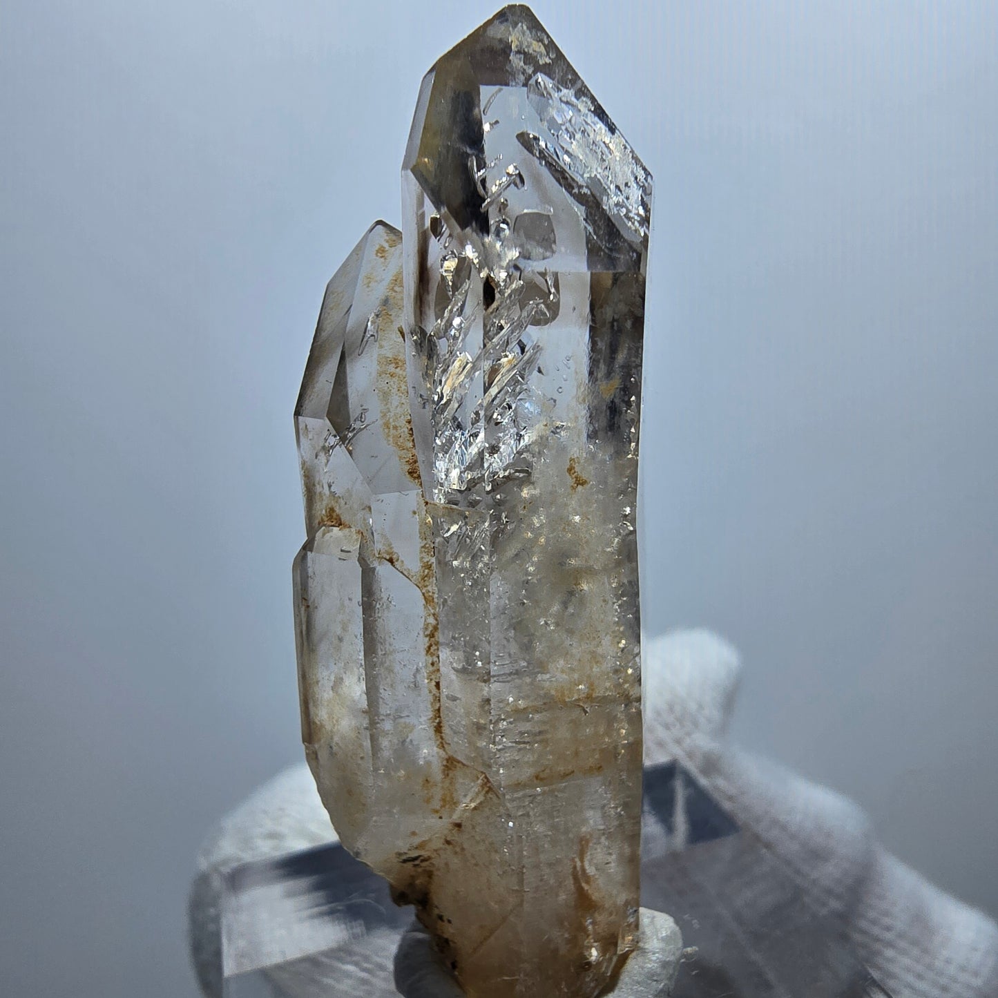 Enhydro Phantom Smoky Quartz Scepter, 1x Bubble Goboboseb, Namibia 44*13*13mm