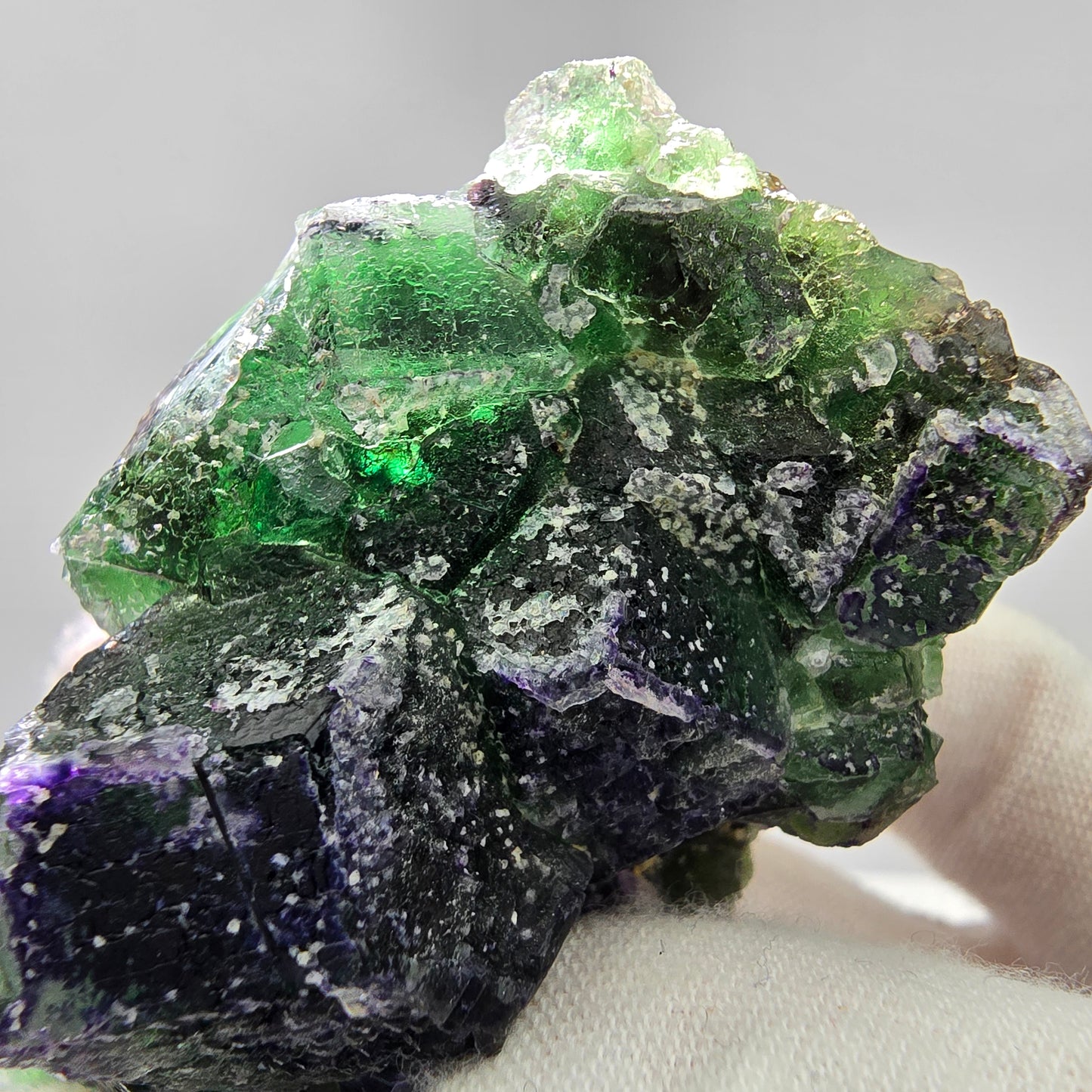 Phantom Fluorit Würfel Stufe grün lila Erongo, Namibia 67*40*35mm Sammlung