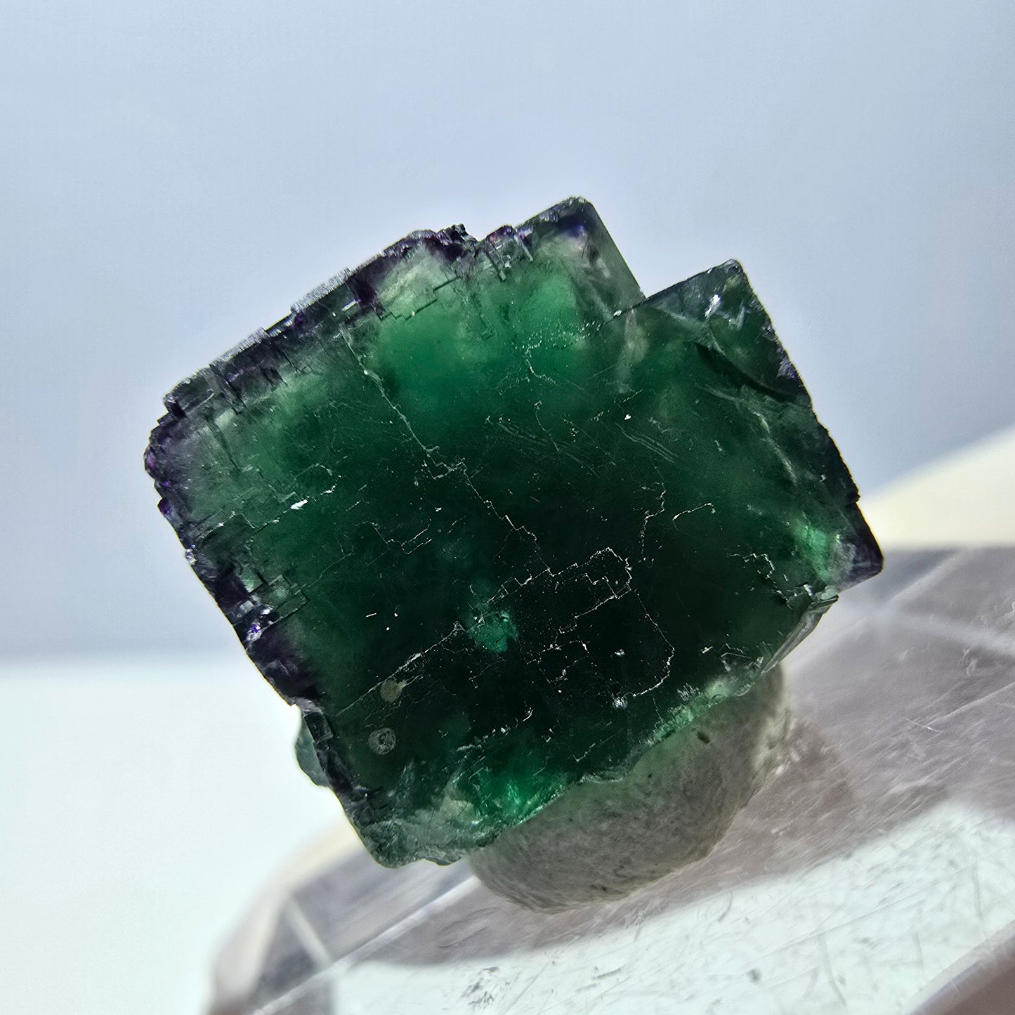 Phantom Fluorit Würfel Stufe, grün lila Okorusu, Namibia 17*15*13mm