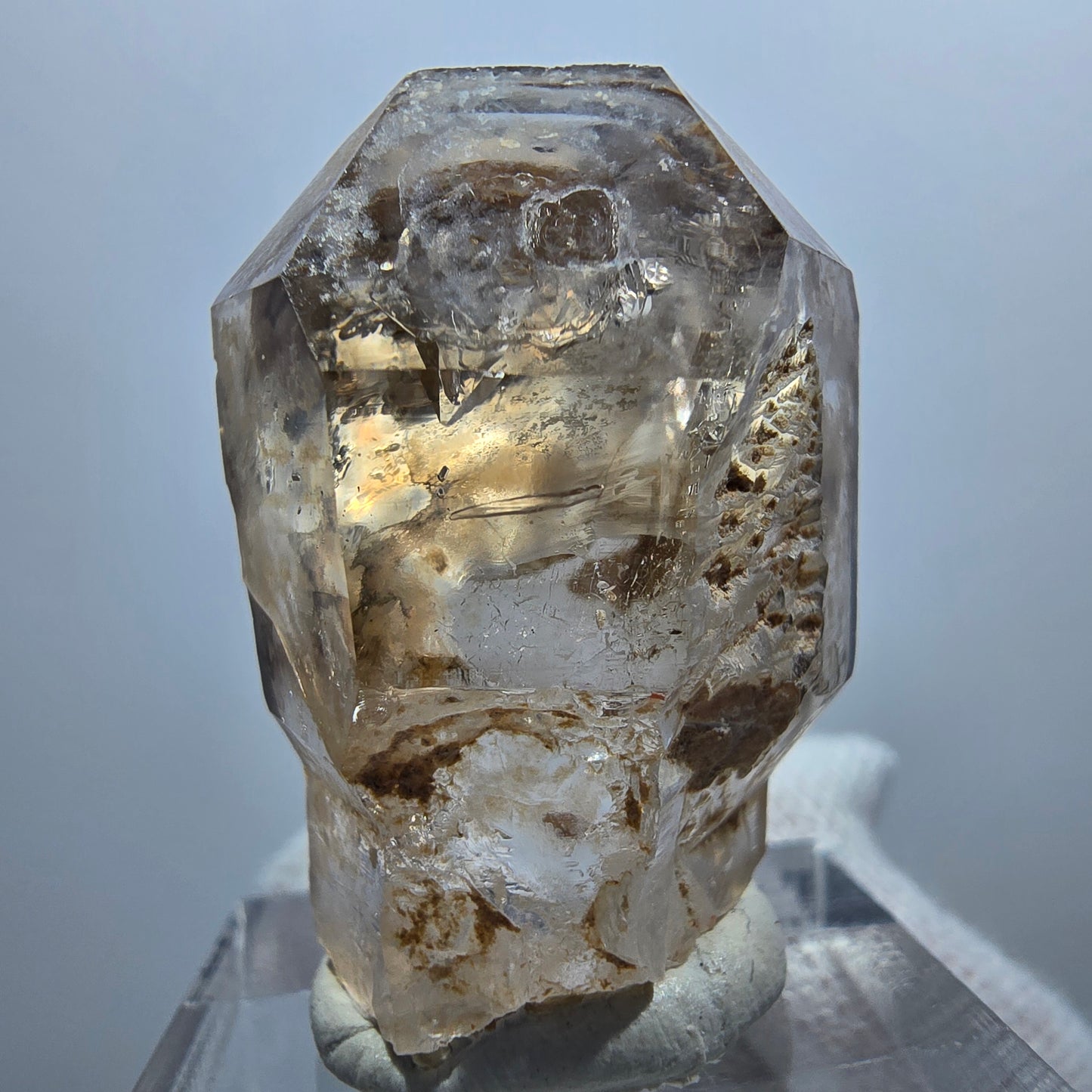 Enhydro Phantom Smoky Quartz Scepter, 1x Bubble Goboboseb, Namibia 31*23*16mm